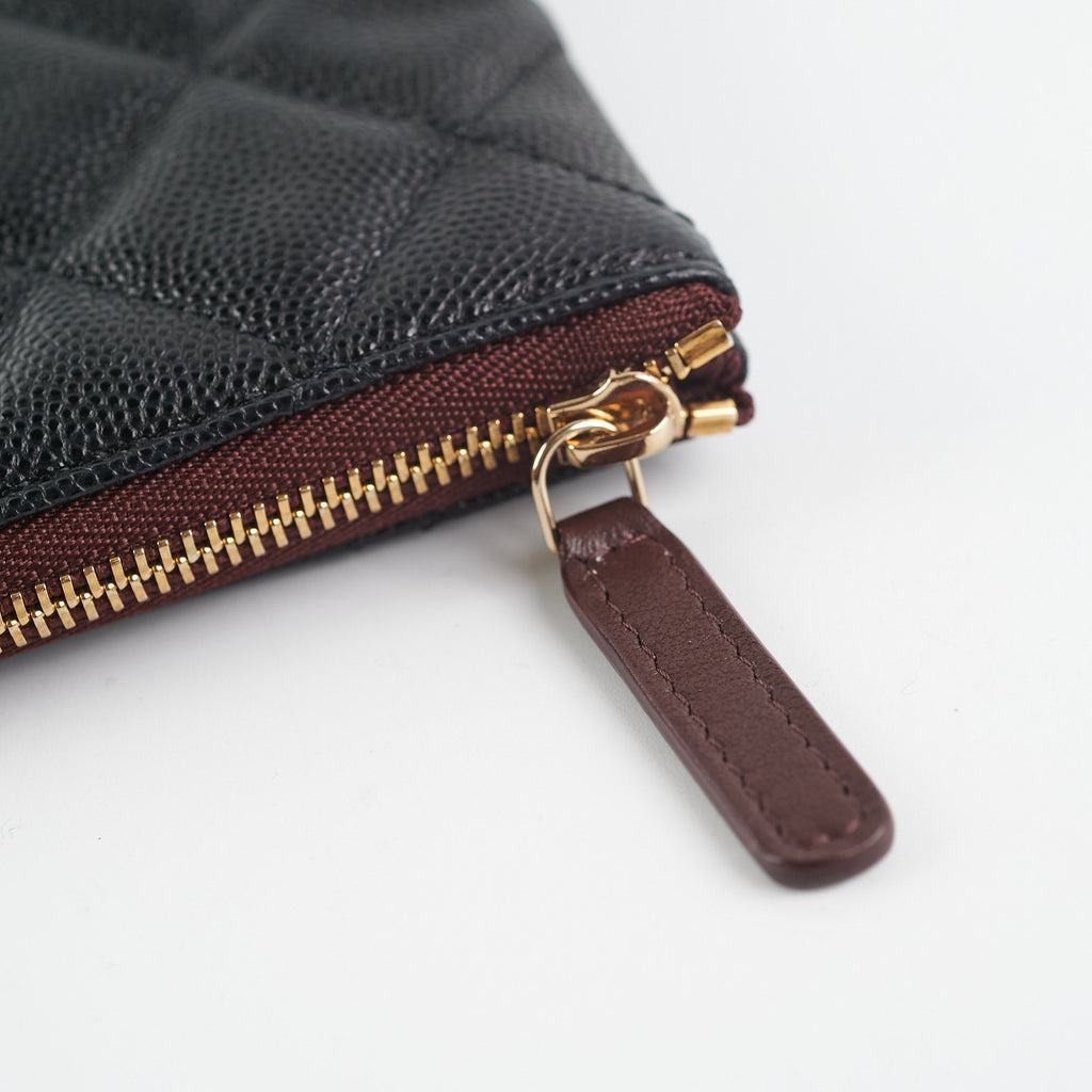 Chanel Medium O case Pouch Clutch Caviar Black