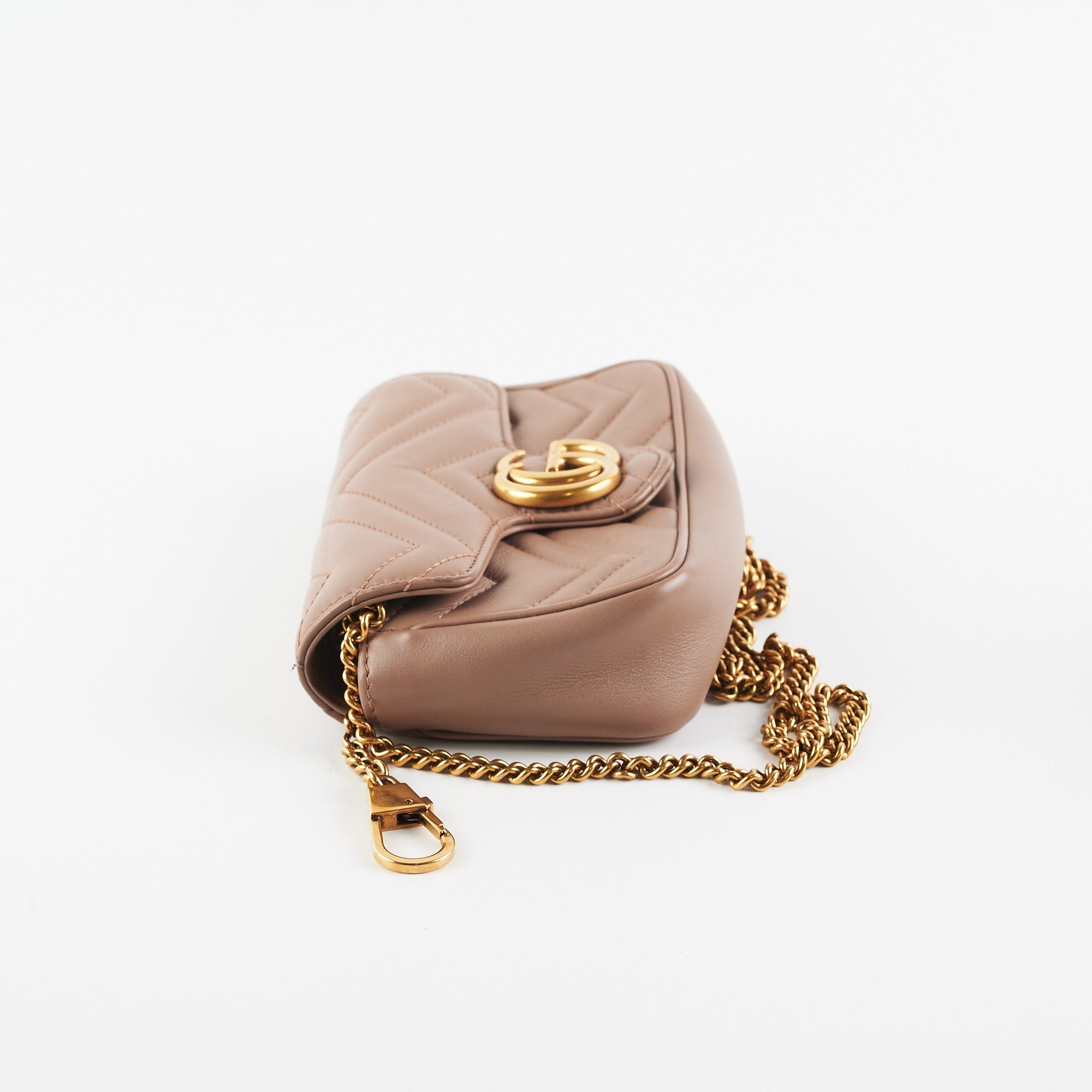 Gucci GG Supermini Marmont Matelasse Dusty Pink