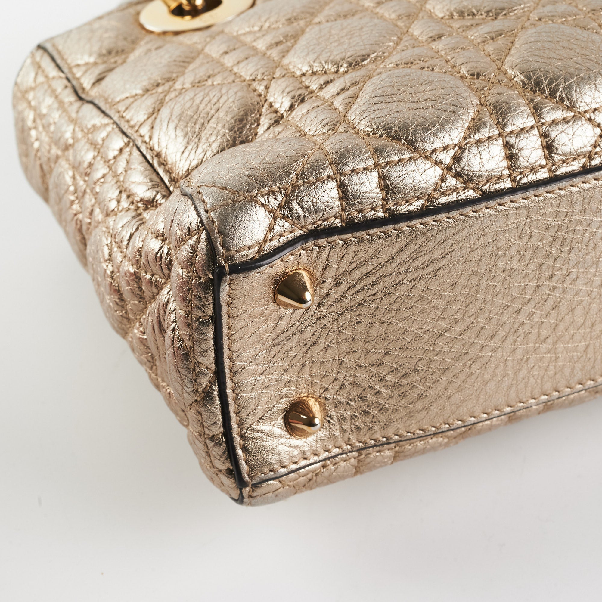 Dior Small Lady Dior Metallic Gold