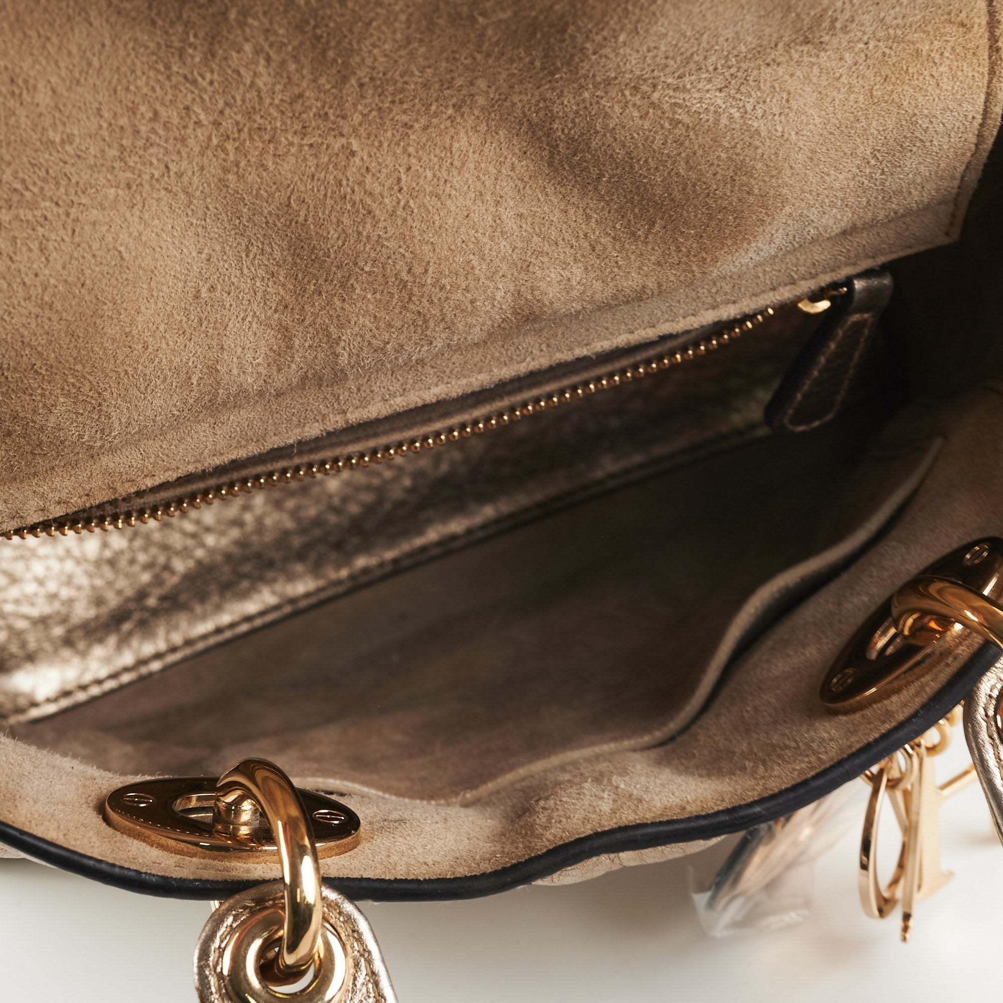 Dior Small Lady Dior Metallic Gold
