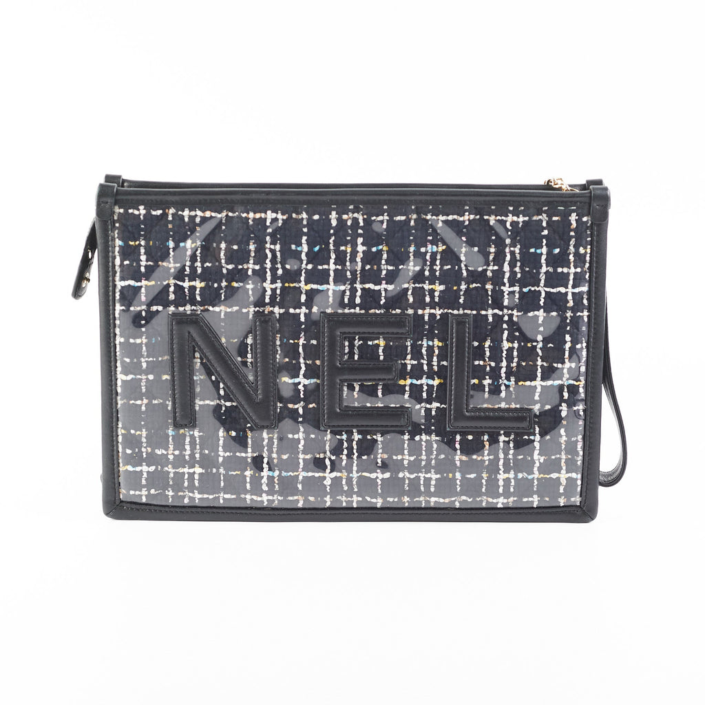 Chanel PVC Black Tweed Clutch
