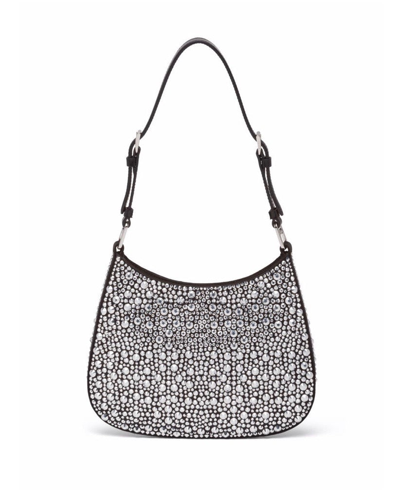 PRADA CLEO SATIN CRYSTAL SHOULDER BAG