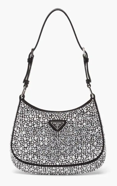 PRADA CLEO SATIN CRYSTAL SHOULDER BAG