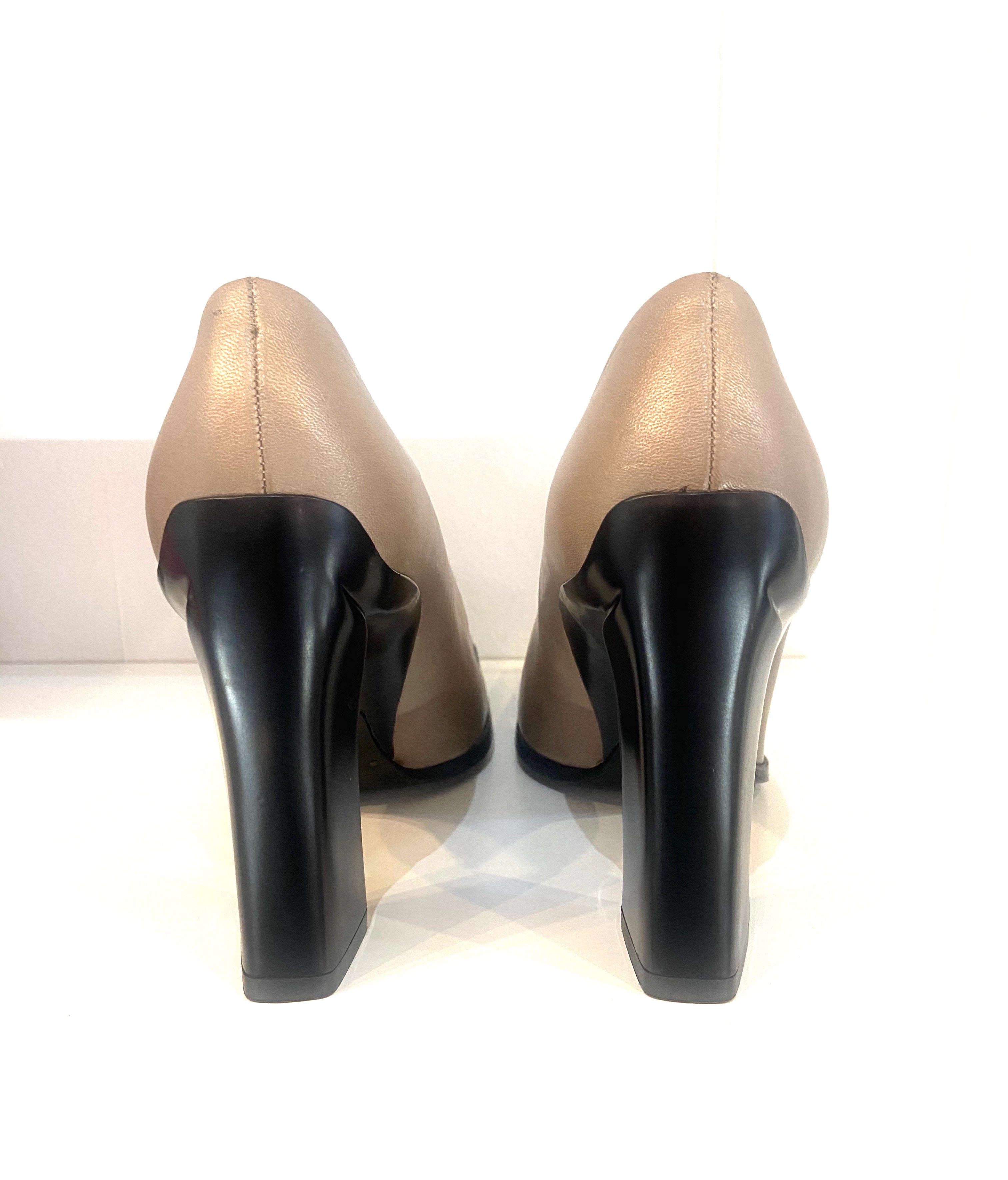 PRADA COLORBLOCK SQUARE TOE PUMPS