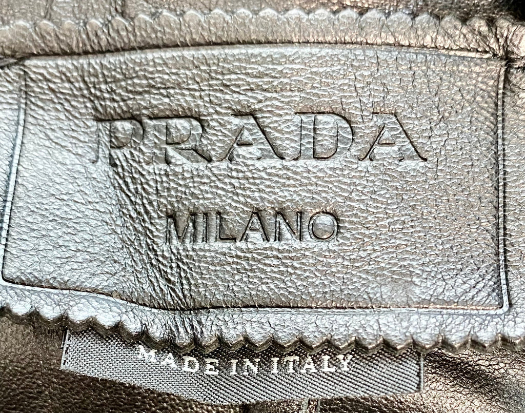 PRADA LUNA ROSSA TRIANFLE LOGO NAPPA LEATHER SHIRT