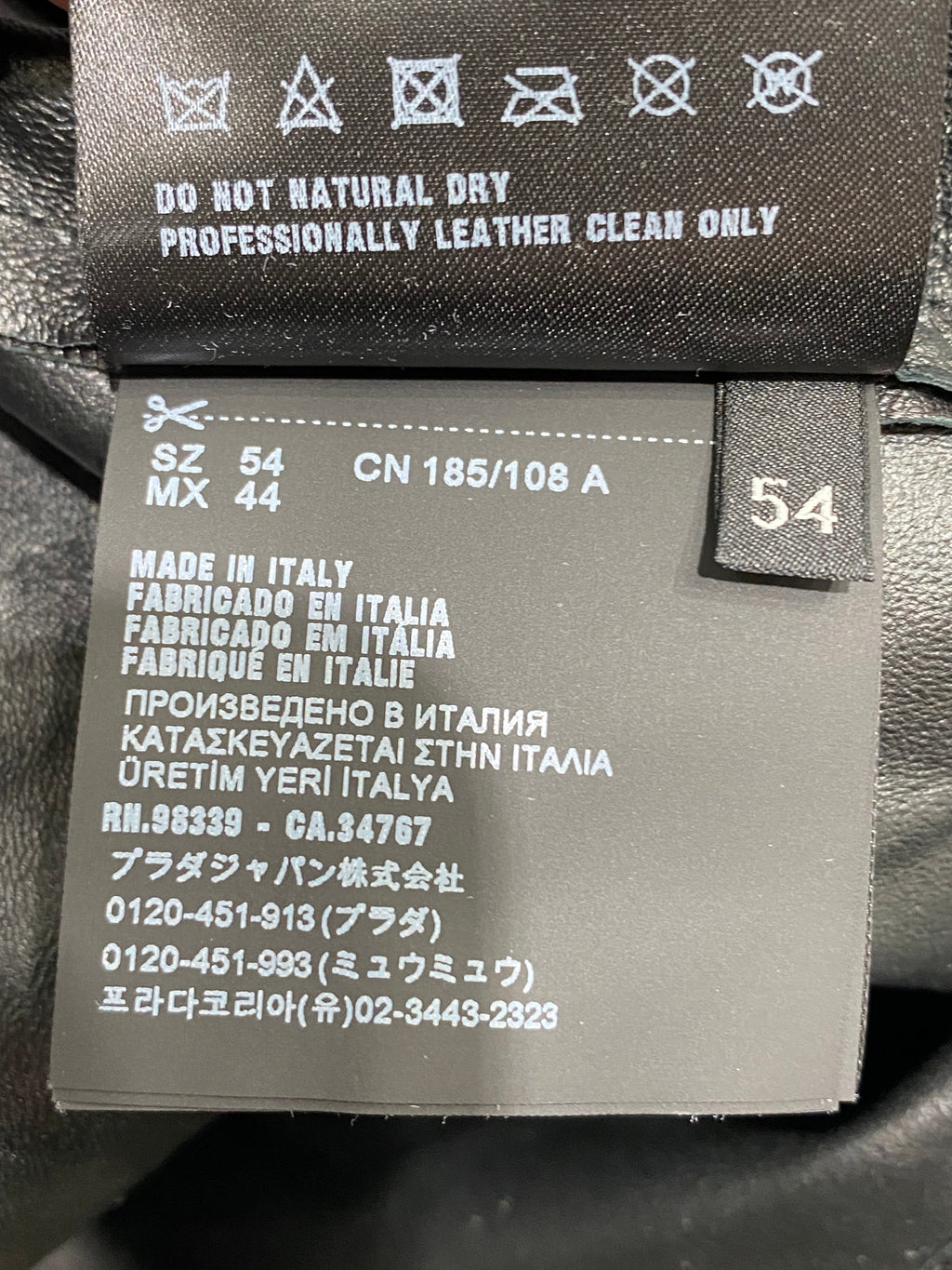 PRADA LUNA ROSSA TRIANFLE LOGO NAPPA LEATHER SHIRT
