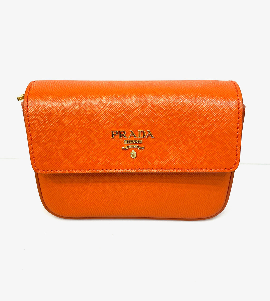 PRADA SAFFIANO LUX LEATHER SMALL CLUTCH/ PHONE HOLDER