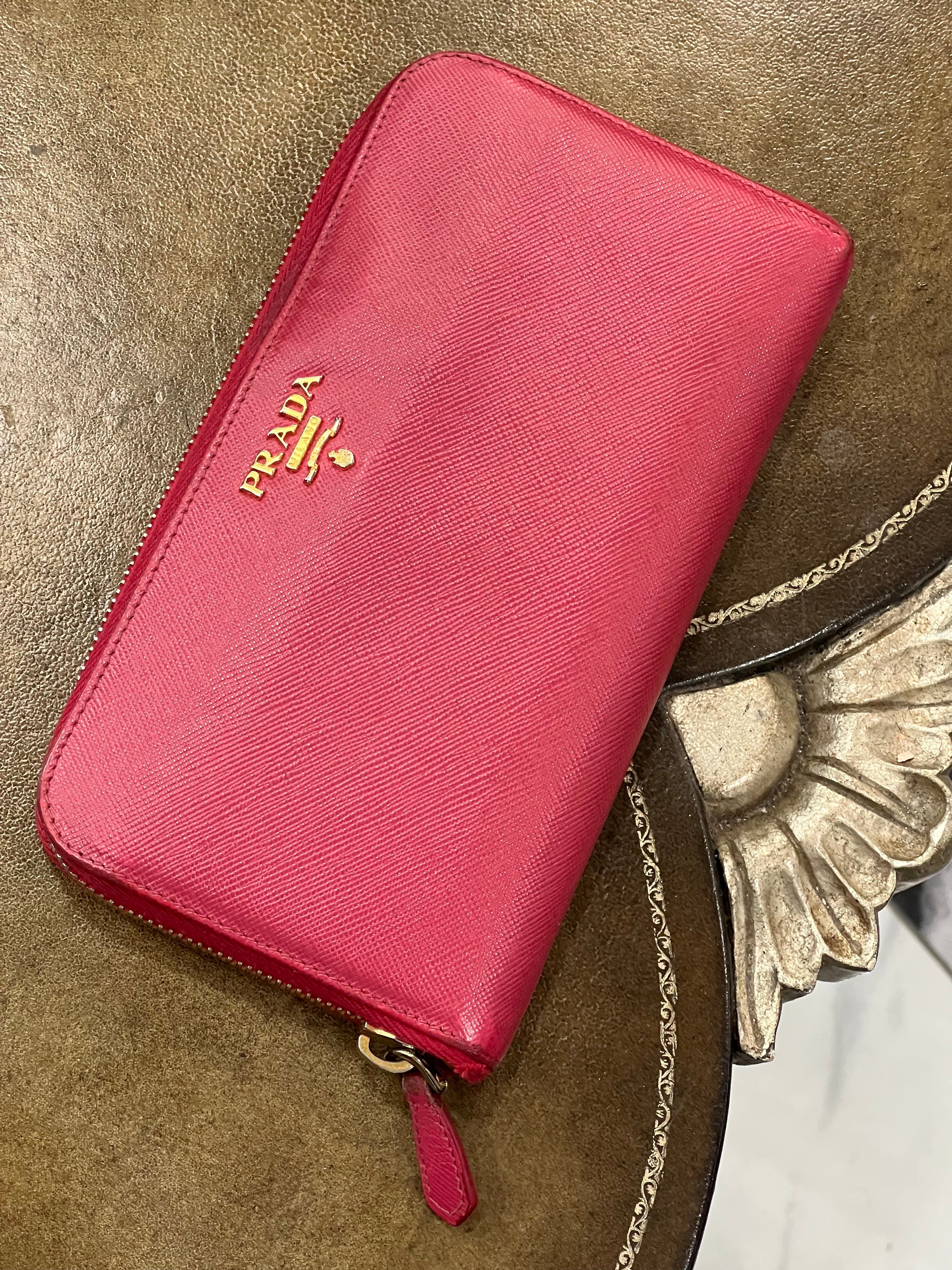 PRADA SAFFIANO LEATHER ZIP AROUND WALLET