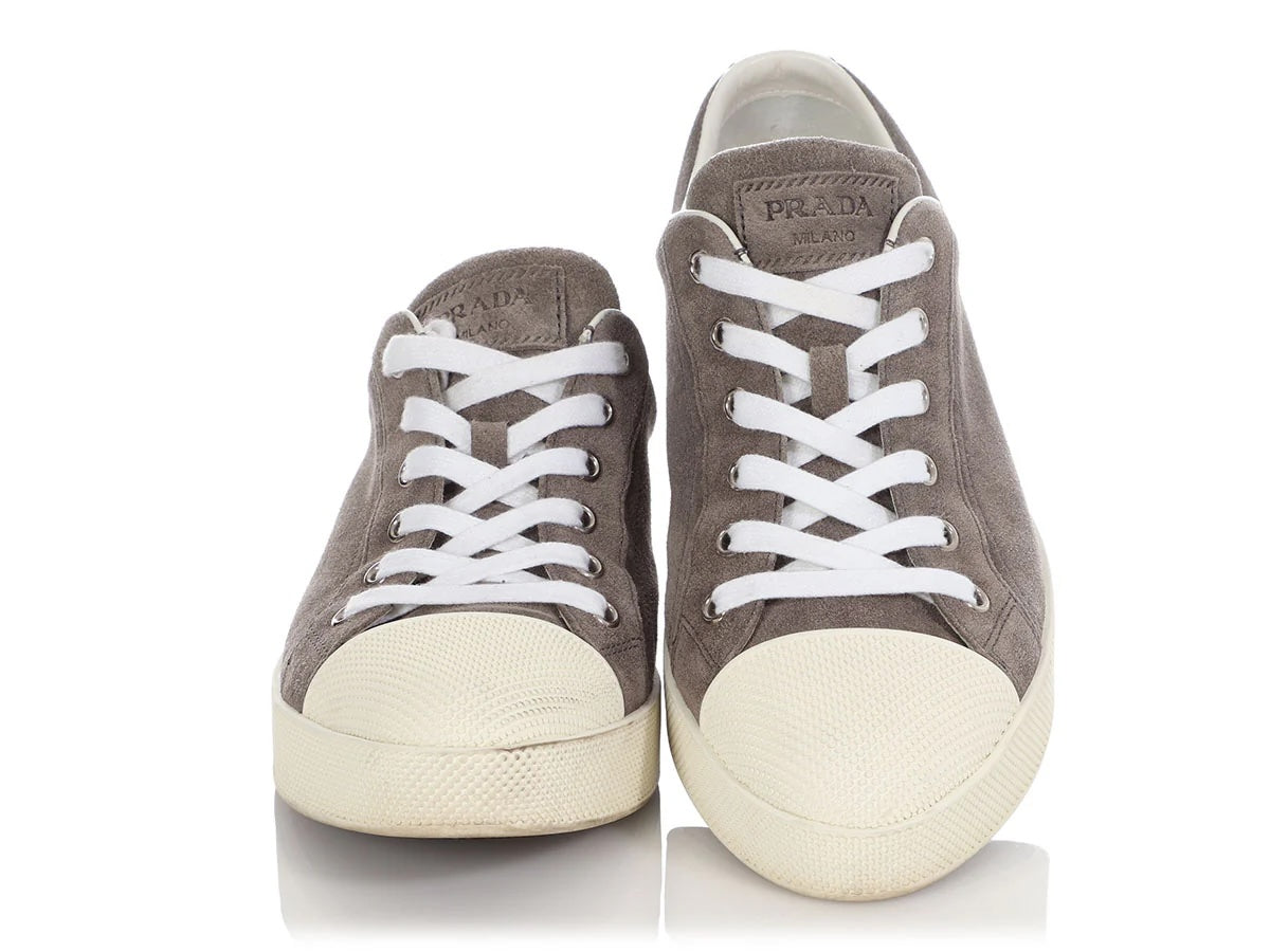 PRADA SUEDE CAP TOE SNEAKERS