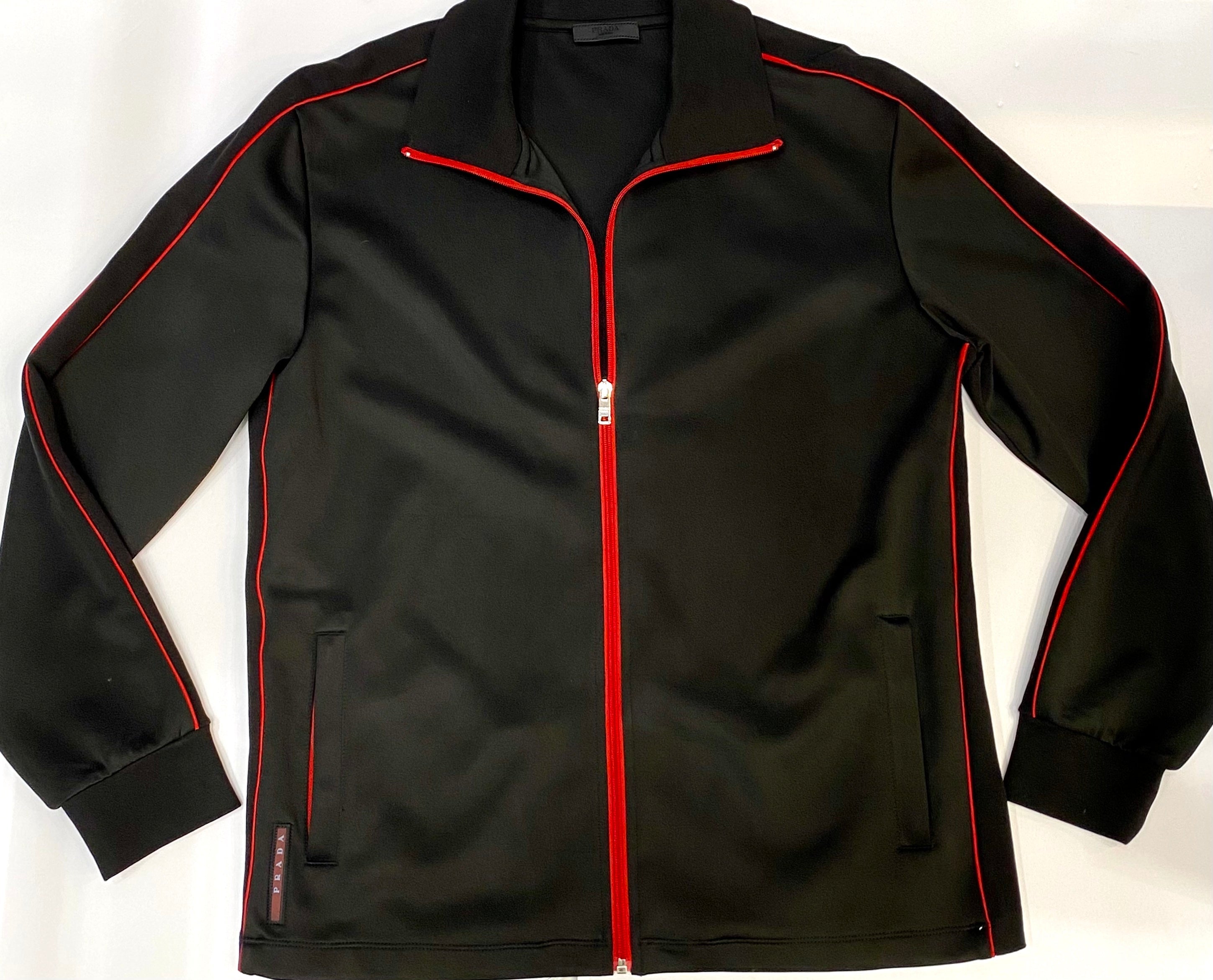 PRADA LINEA ROSSA LOGO ZIP TRACK JACKET