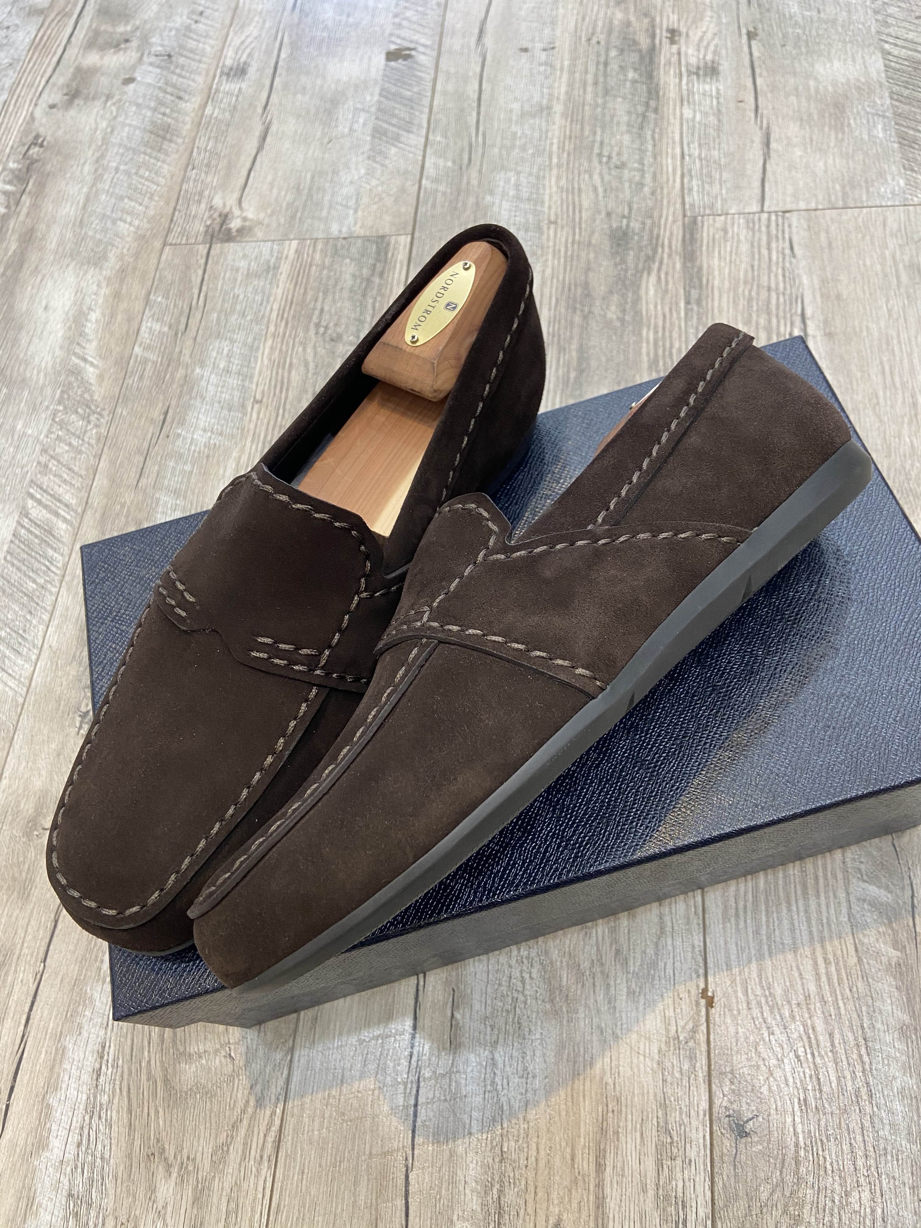 PRADA MEN'S SUEDE LOAFERS