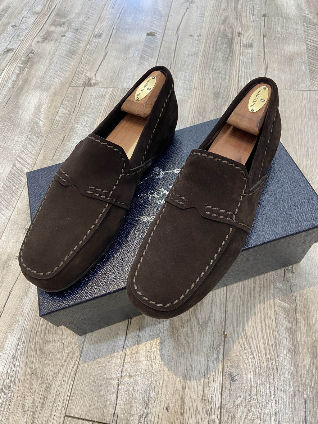 PRADA MEN'S SUEDE LOAFERS