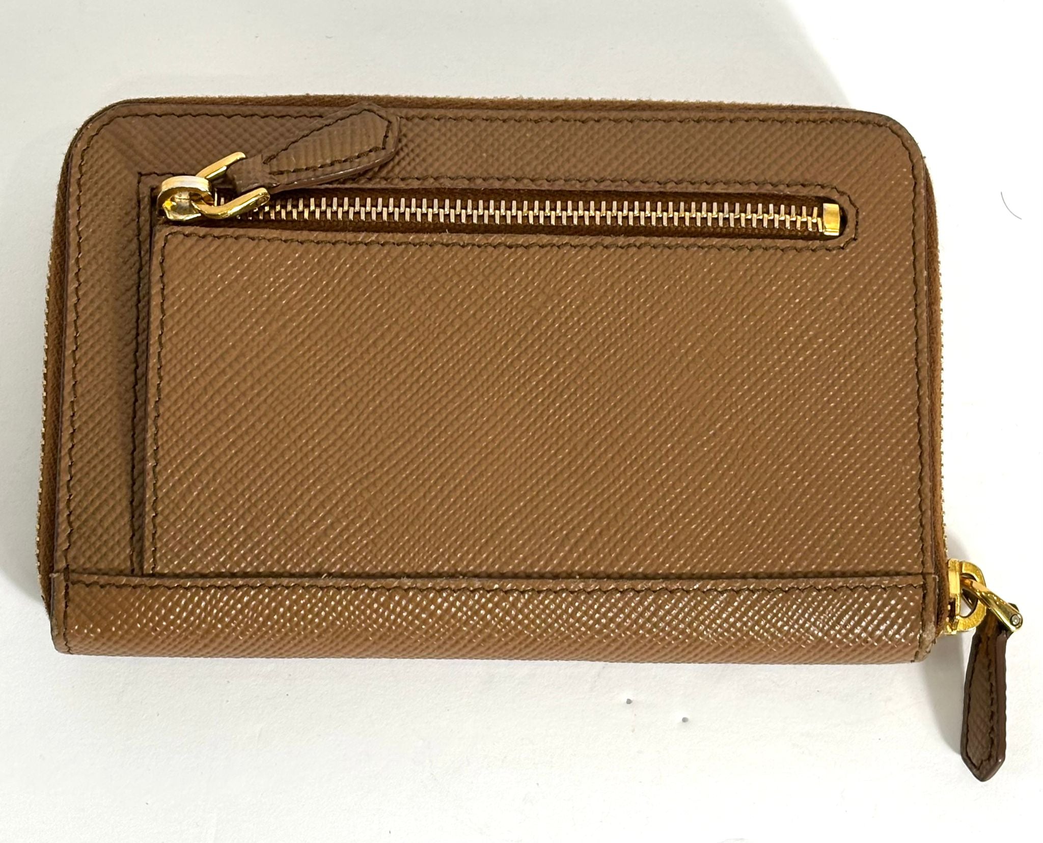 PRADA SAFFIANO LEATHER ZIP AROUND WALLET