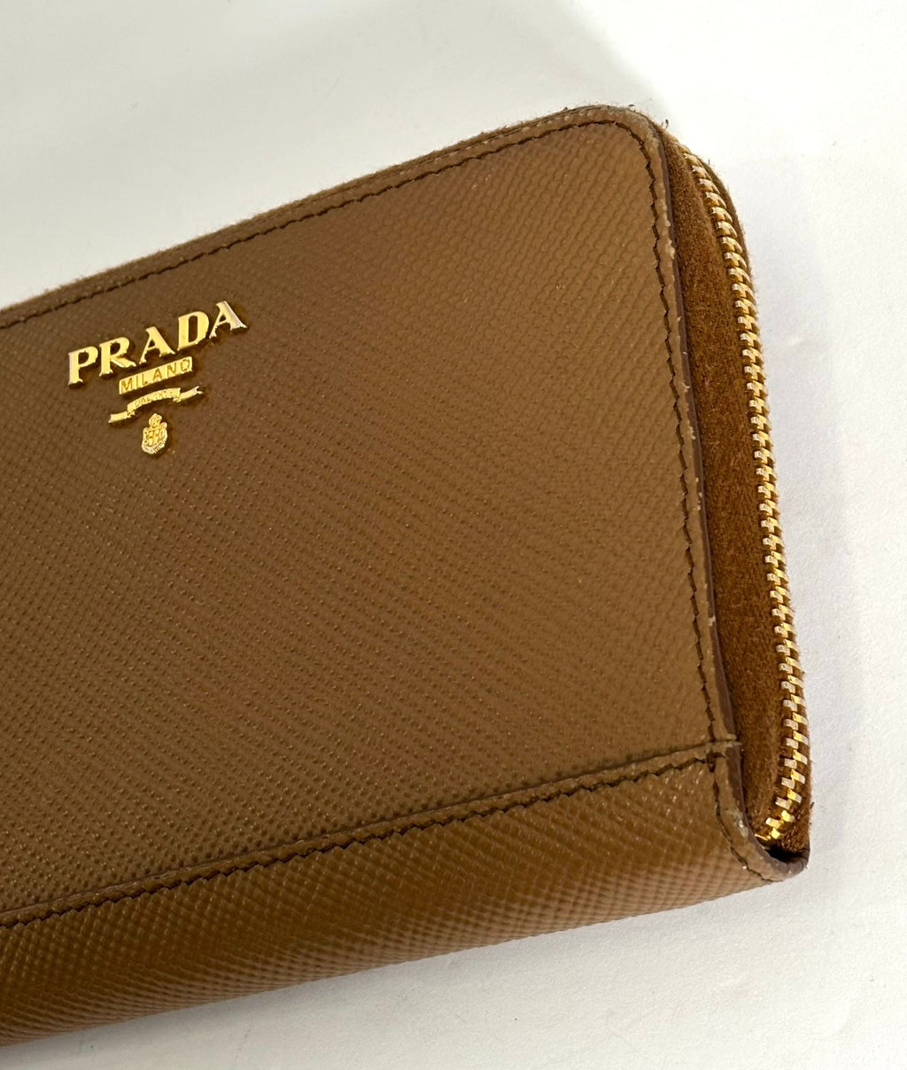 PRADA SAFFIANO LEATHER ZIP AROUND WALLET