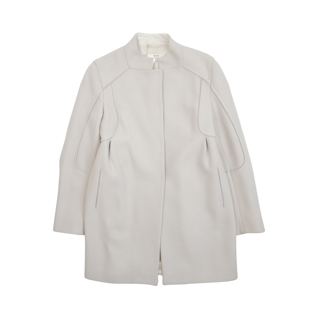 Prada Wool Panelled Coat - Women's 42