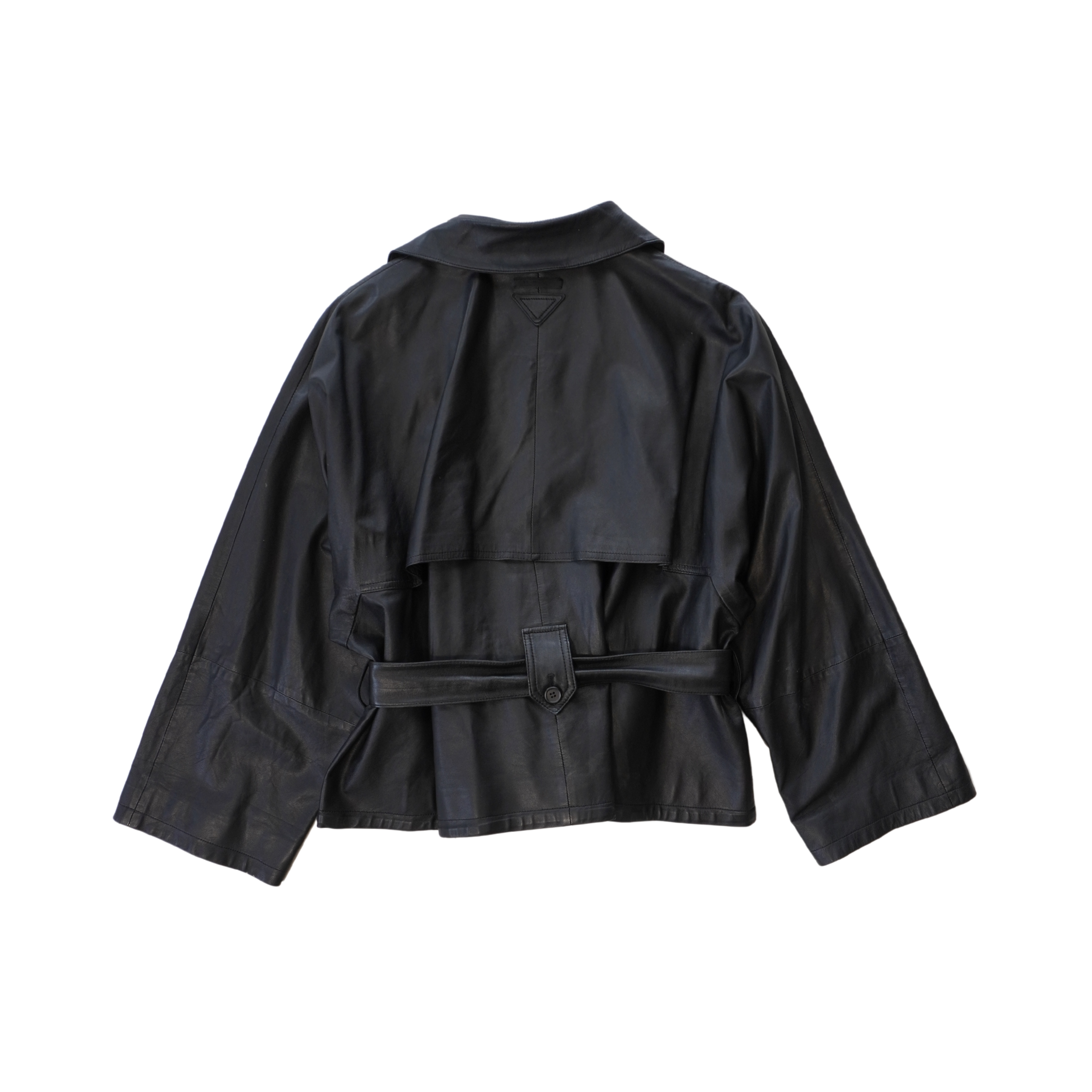 Prada Belted Leather Jacket - Women's 44