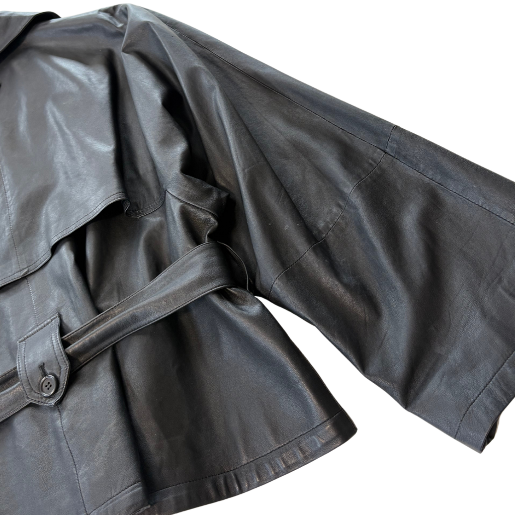 Prada Belted Leather Jacket - Women's 44