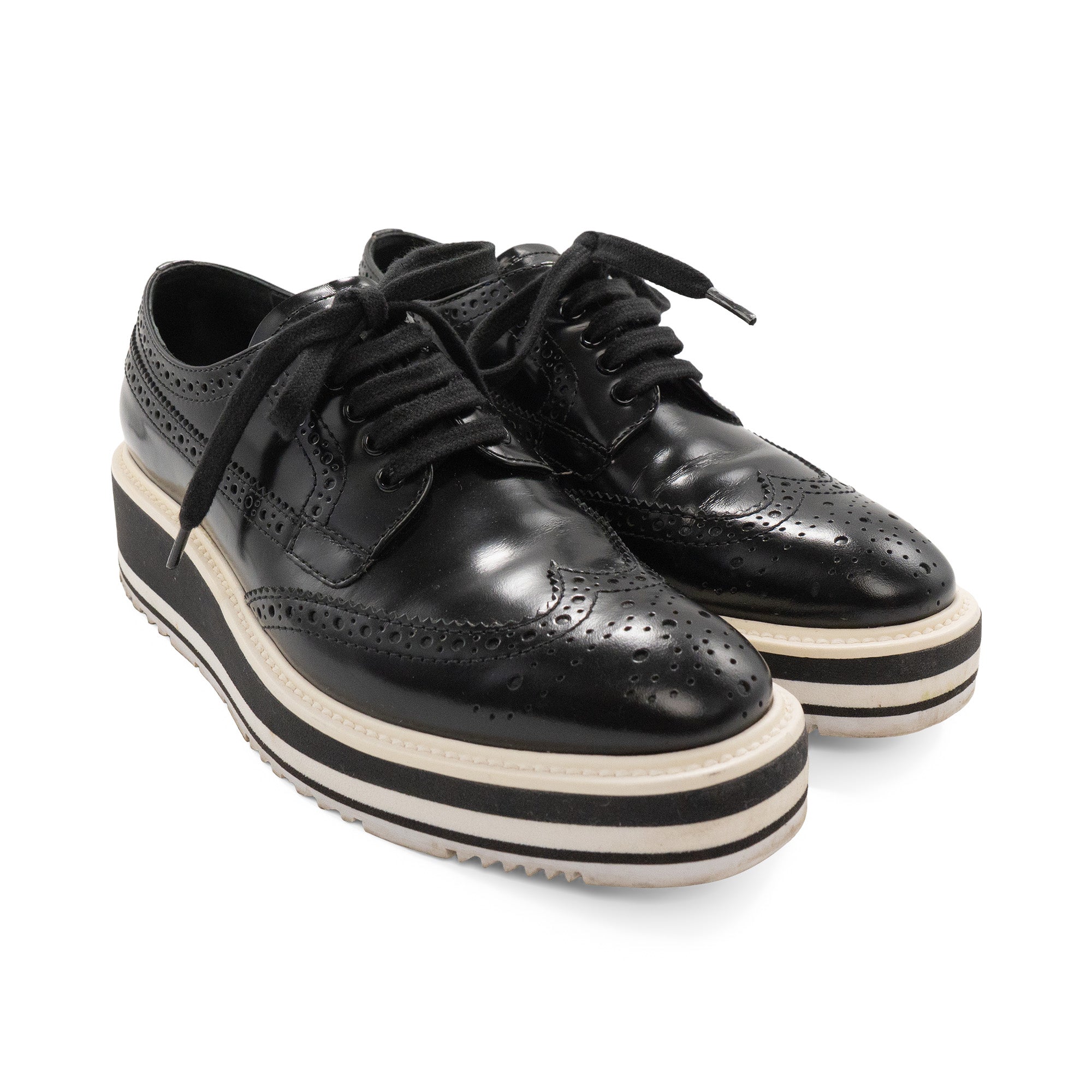 Prada 'Calzature Donna' Platform Brogues - Women's 35.5