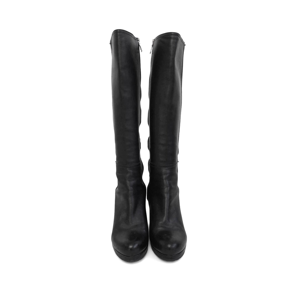 Prada Leather Wedge Boots - Women's 39