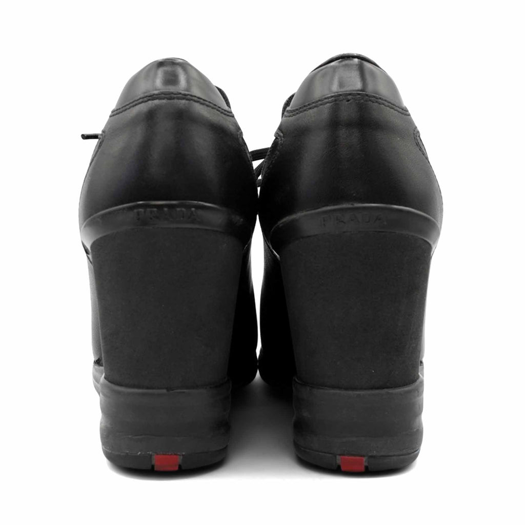 Prada Leather Wedge Sneakers - Women's 38.5