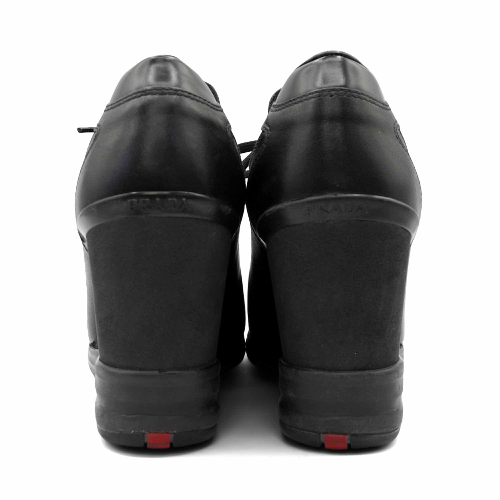 Prada Leather Wedge Sneakers - Women's 38.5
