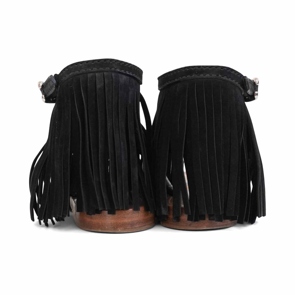 Prada Fringe T-Strap Sandals - Women's 37
