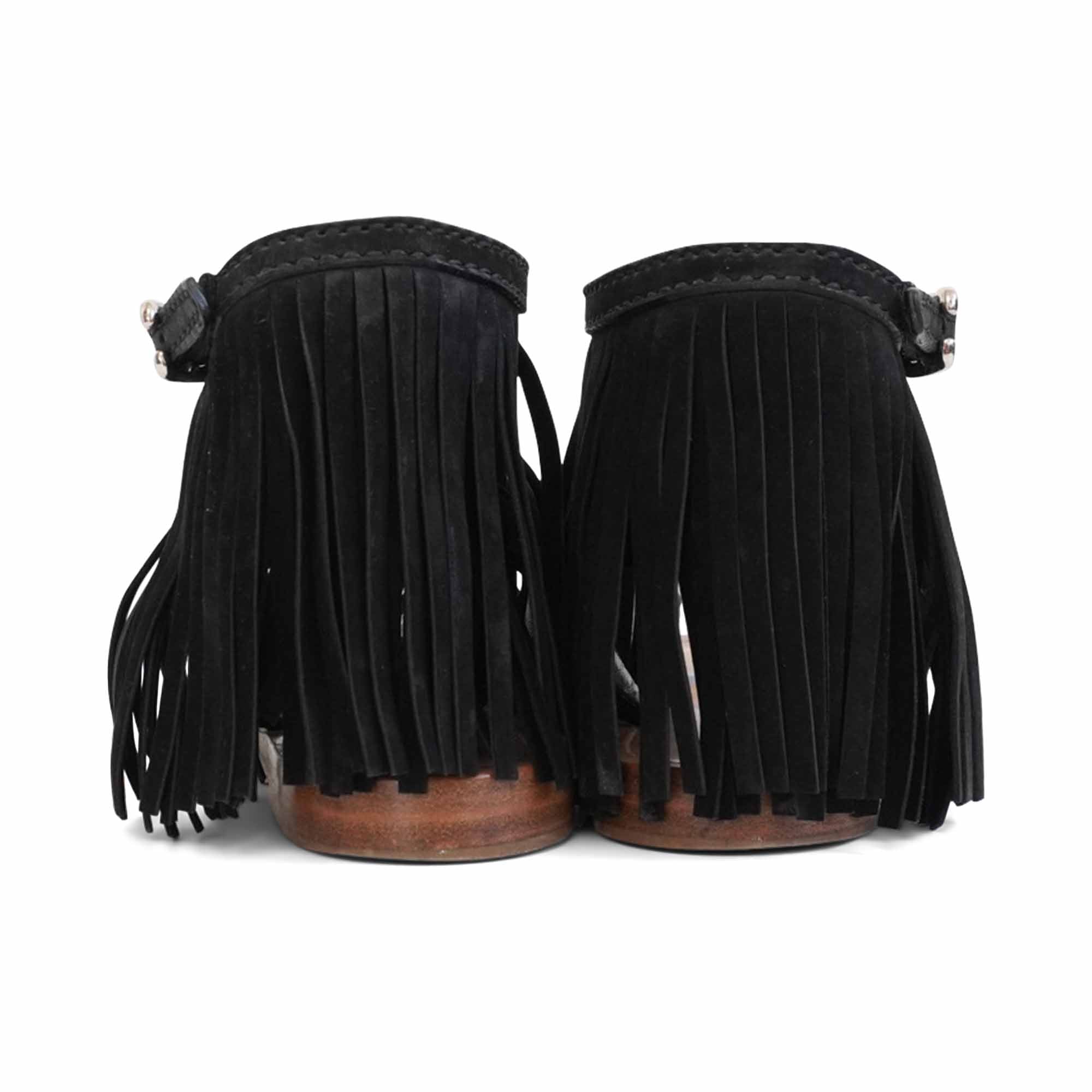Prada Fringe T-Strap Sandals - Women's 37