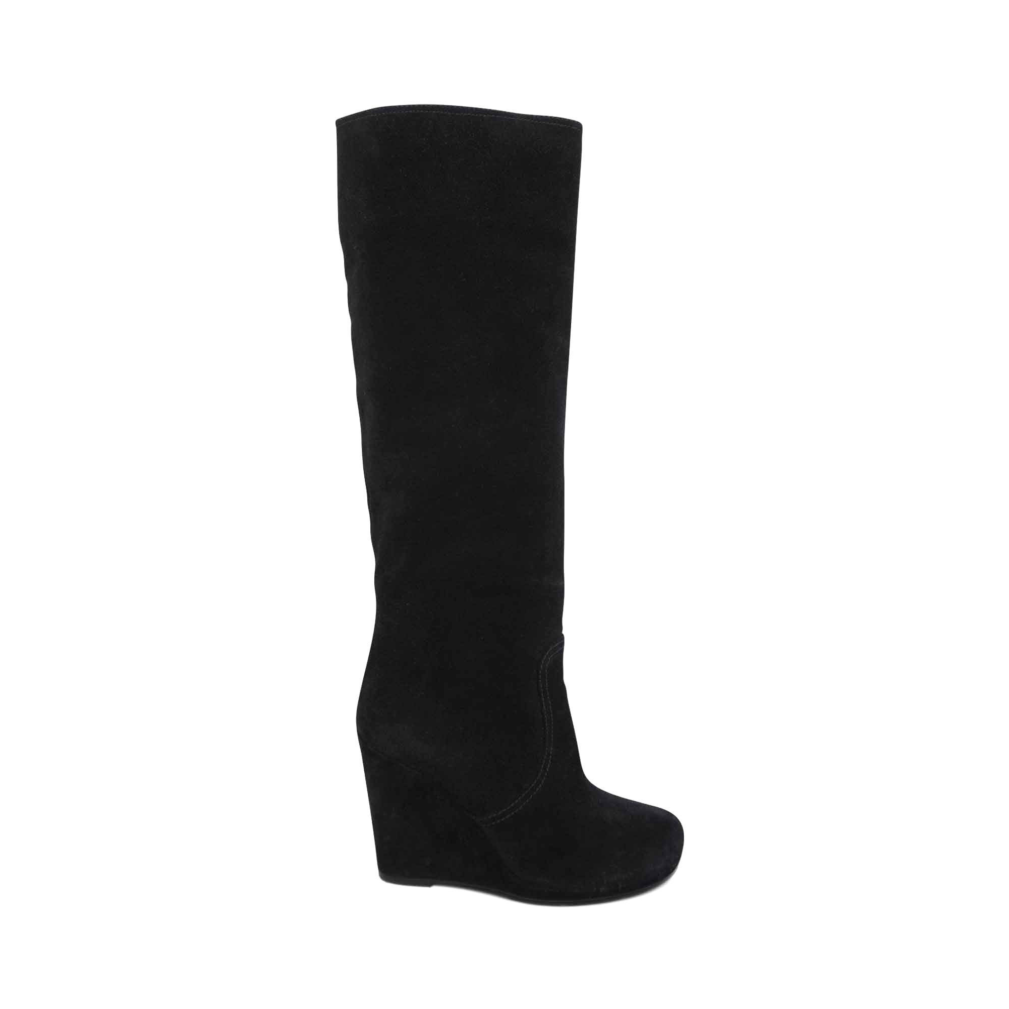 Prada Suede Wedge Boots - Women's 39.5