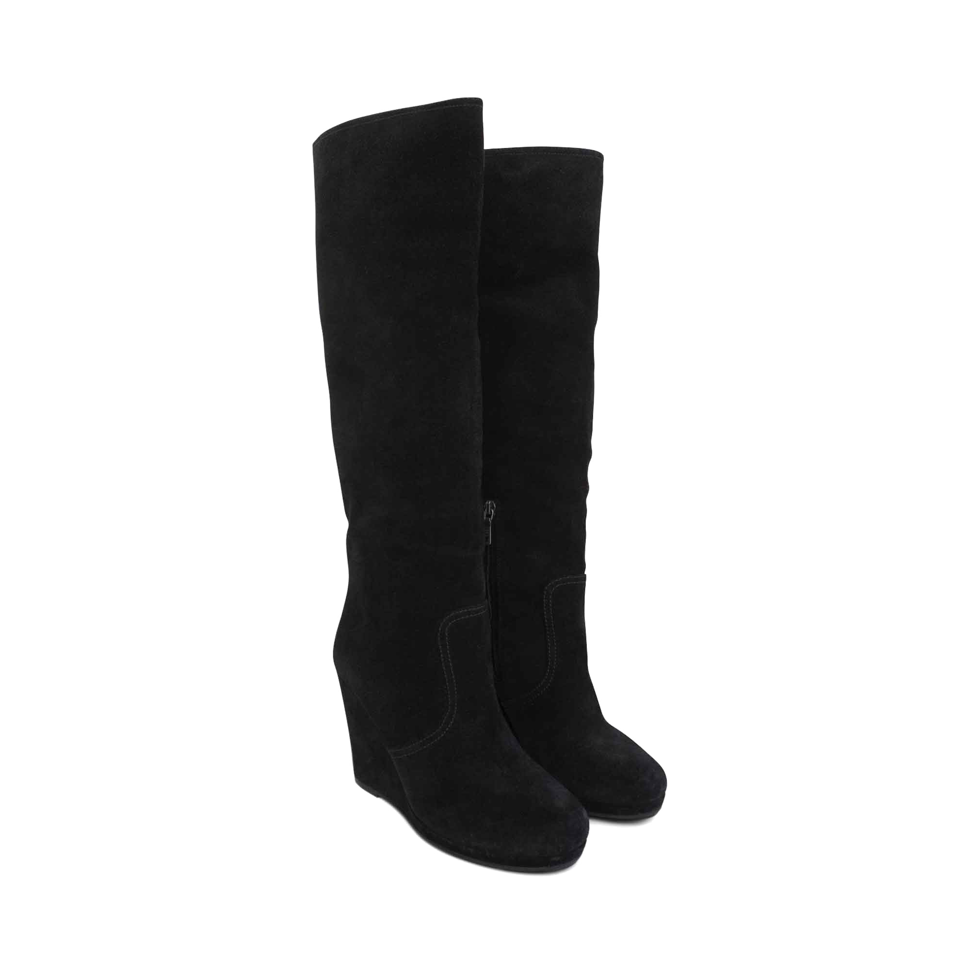 Prada Suede Wedge Boots - Women's 39.5