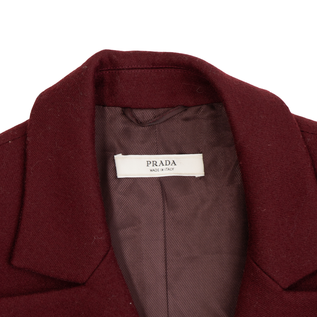 Prada Peplum Wool Coat - Women's 42