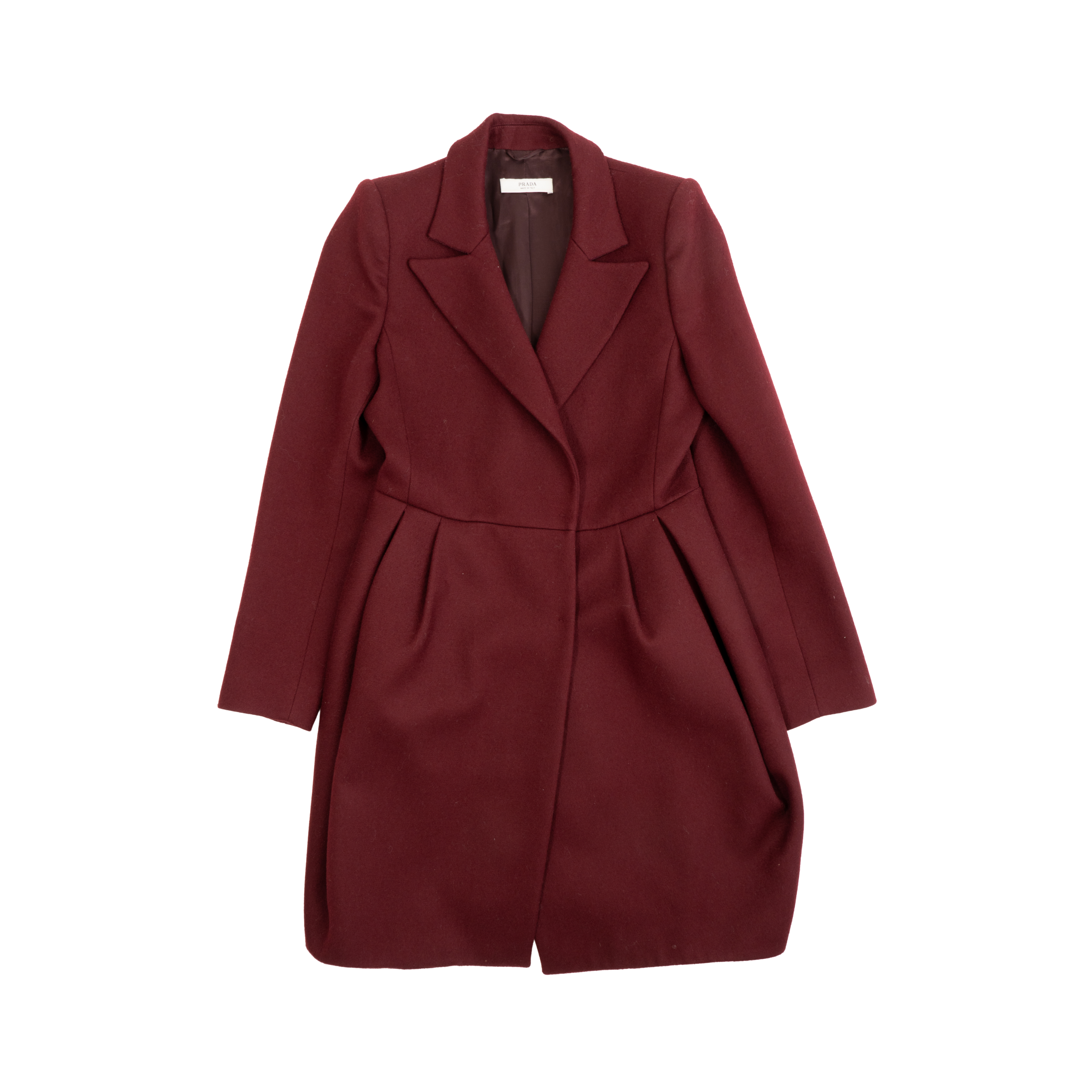 Prada Peplum Wool Coat - Women's 42