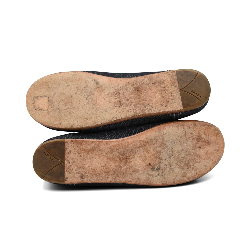 Prada Denim Ballet Flats - Women's 37