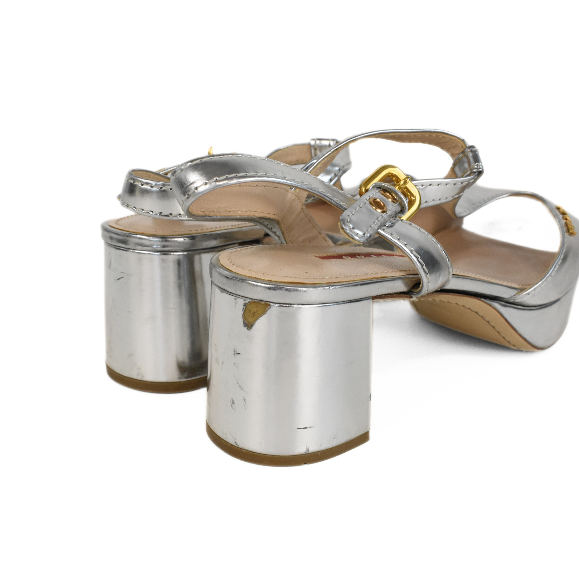 Prada 'Metallic Platform' Sandals - Women's 39