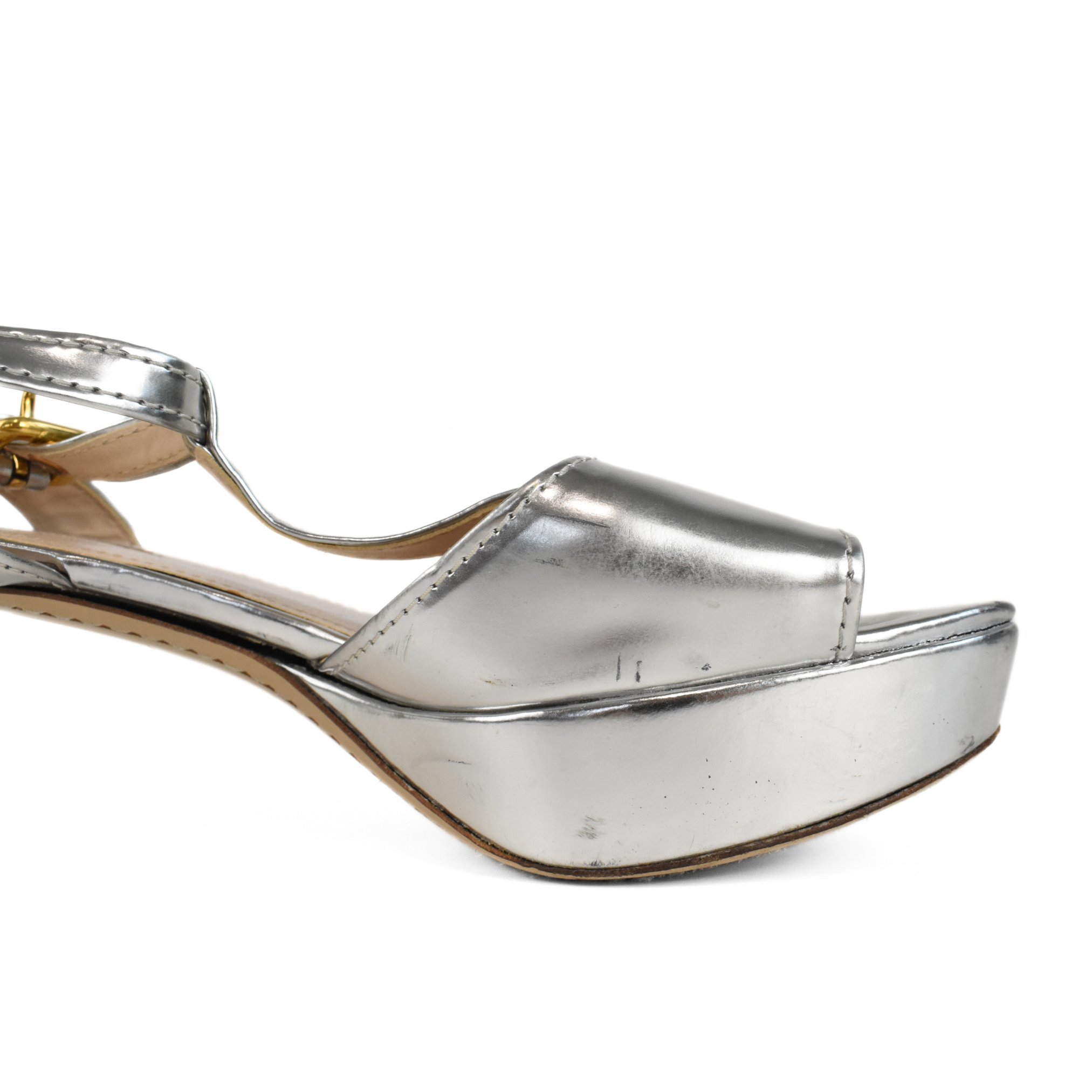 Prada 'Metallic Platform' Sandals - Women's 39