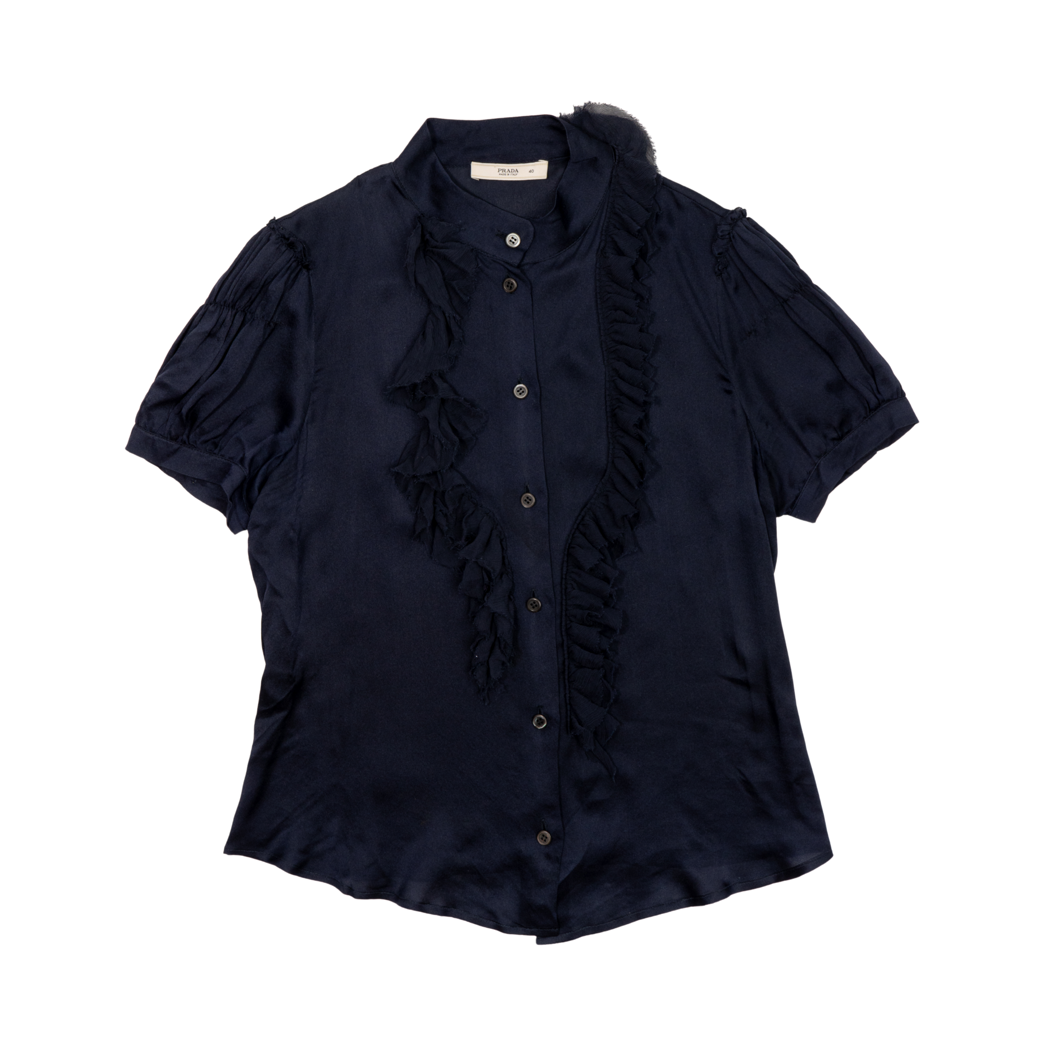 Prada Silk Ruffle Blouse - Women's 40