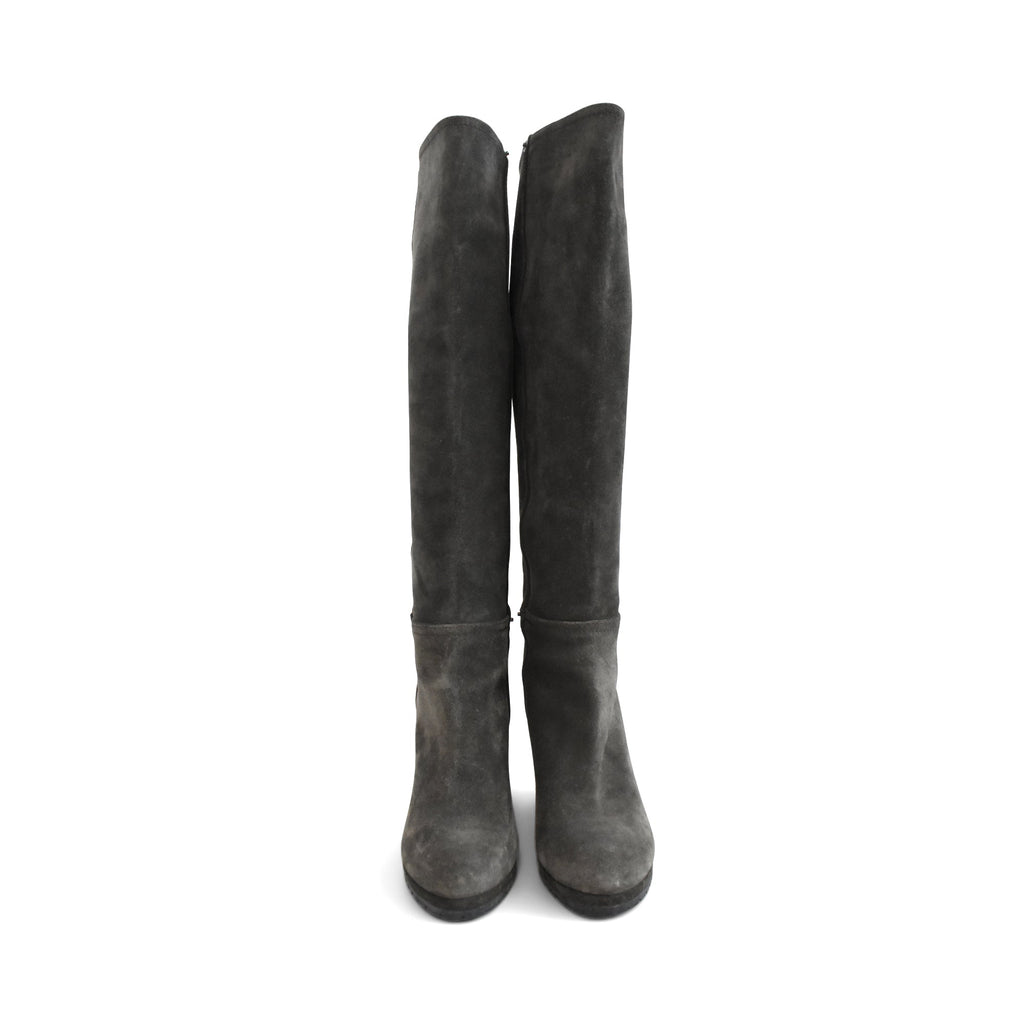 Prada Suede Wedge Boots - Women's 36.5