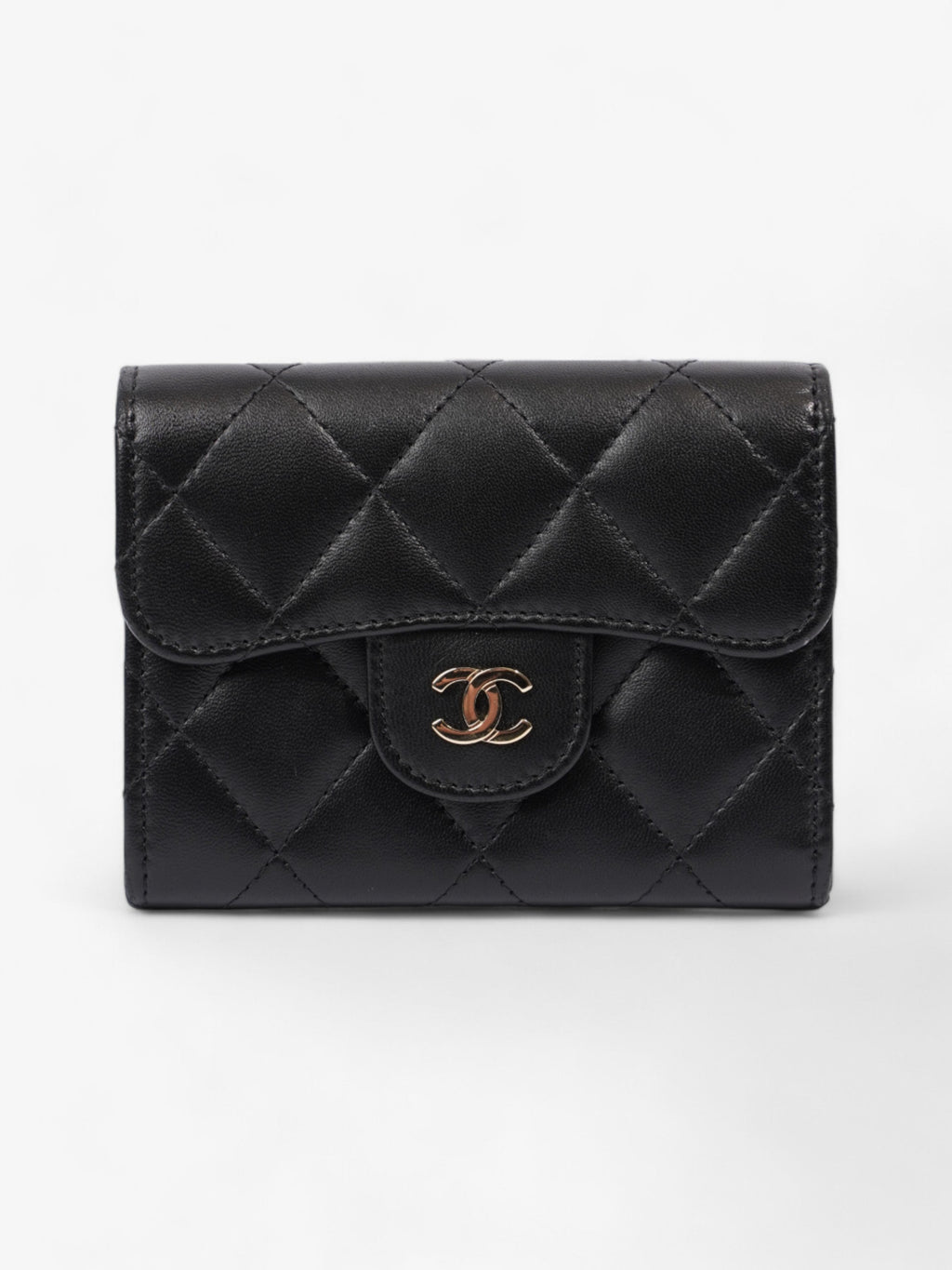 Chanel Classic Flap  Holder Black Lambskin Leather