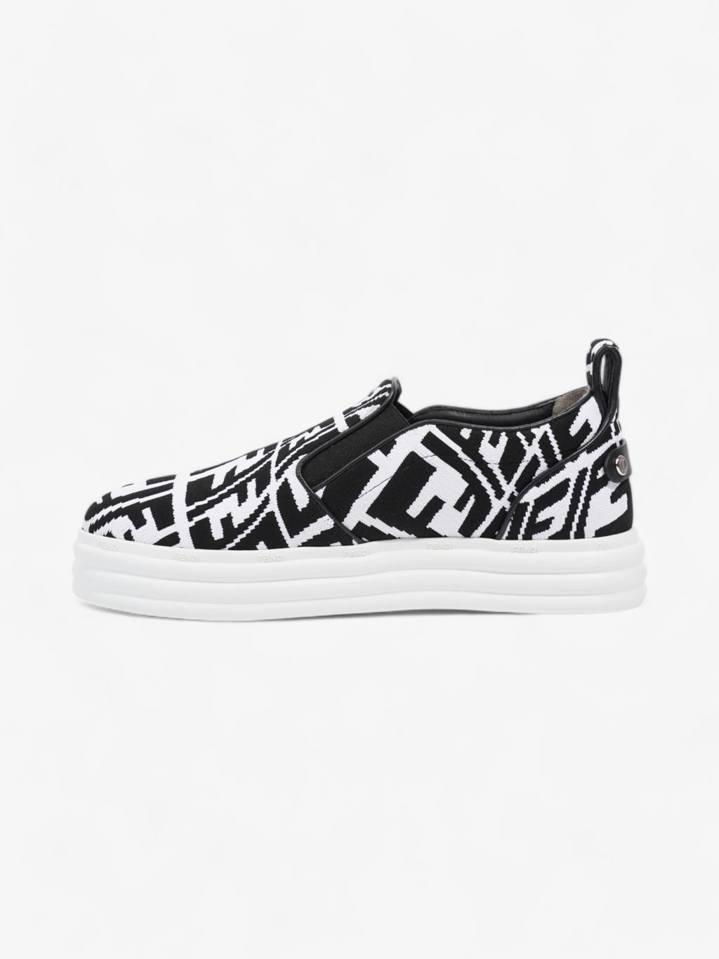 Fendi Rise Slip On White / Black Cotton EU 38 UK 5