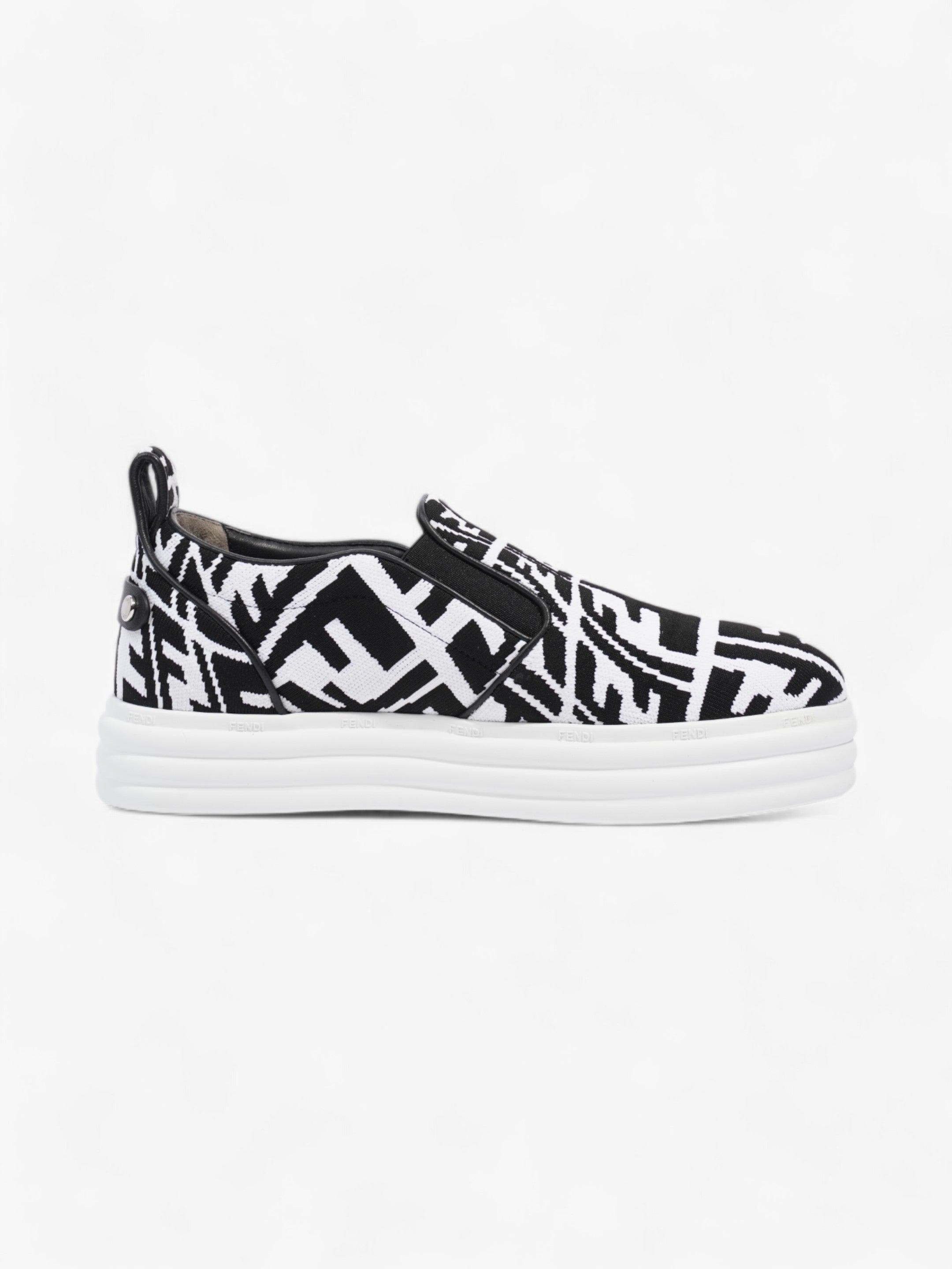 Fendi Rise Slip On White / Black Cotton EU 38 UK 5