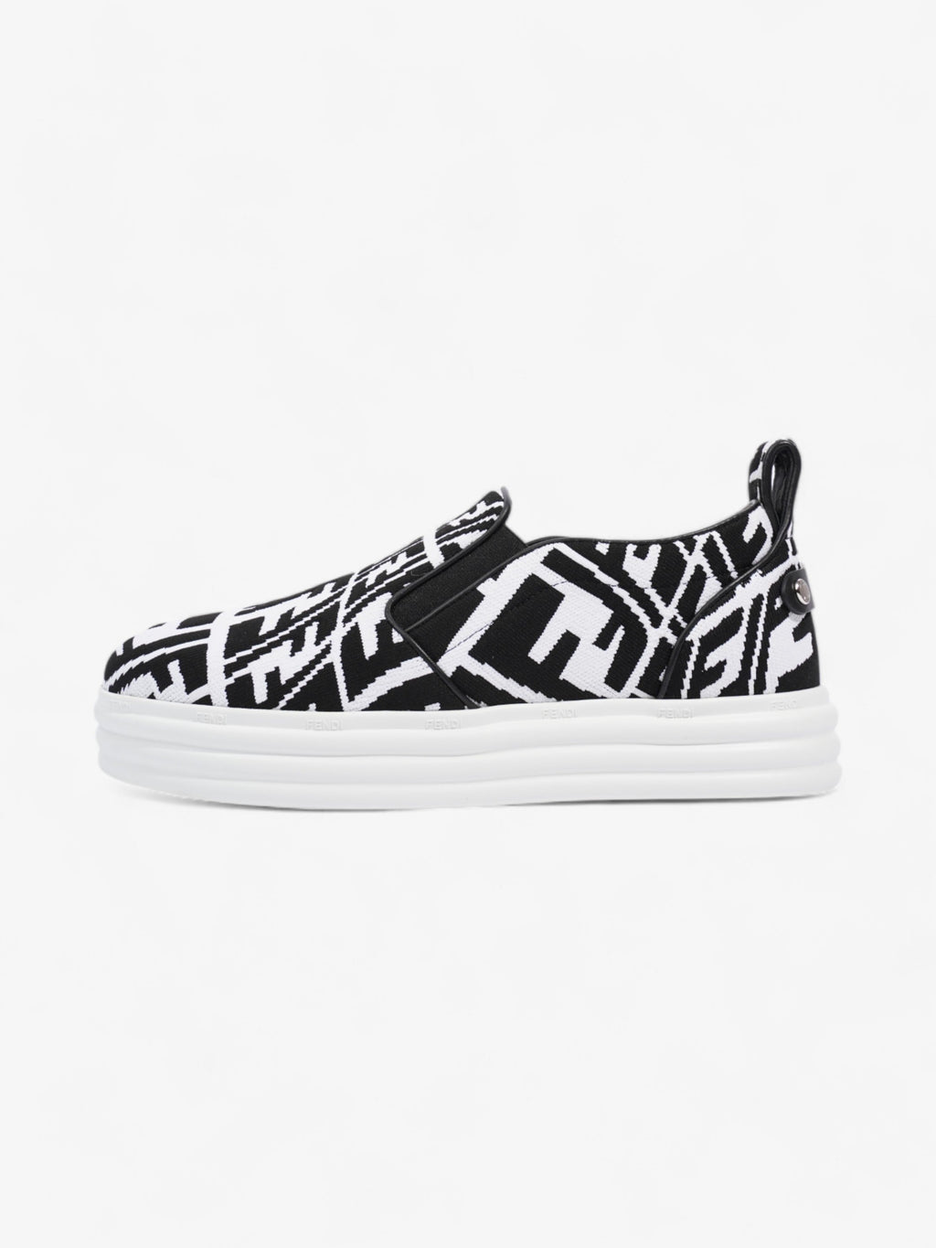 Fendi Rise Slip On White / Black Cotton EU 38 UK 5