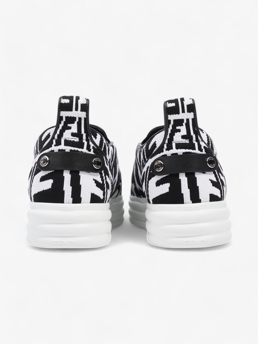 Fendi Rise Slip On White / Black Cotton EU 38 UK 5
