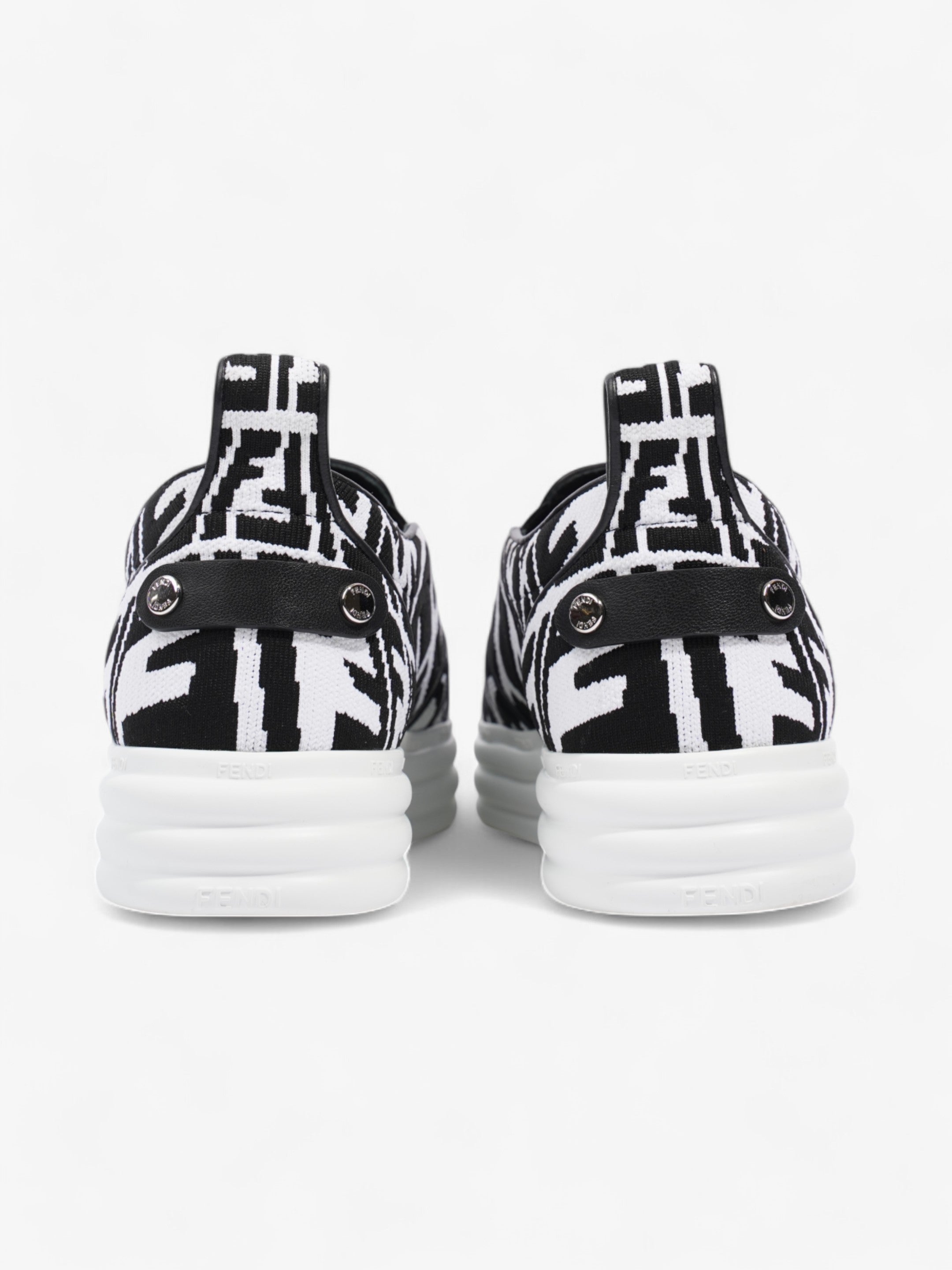 Fendi Rise Slip On White / Black Cotton EU 38 UK 5