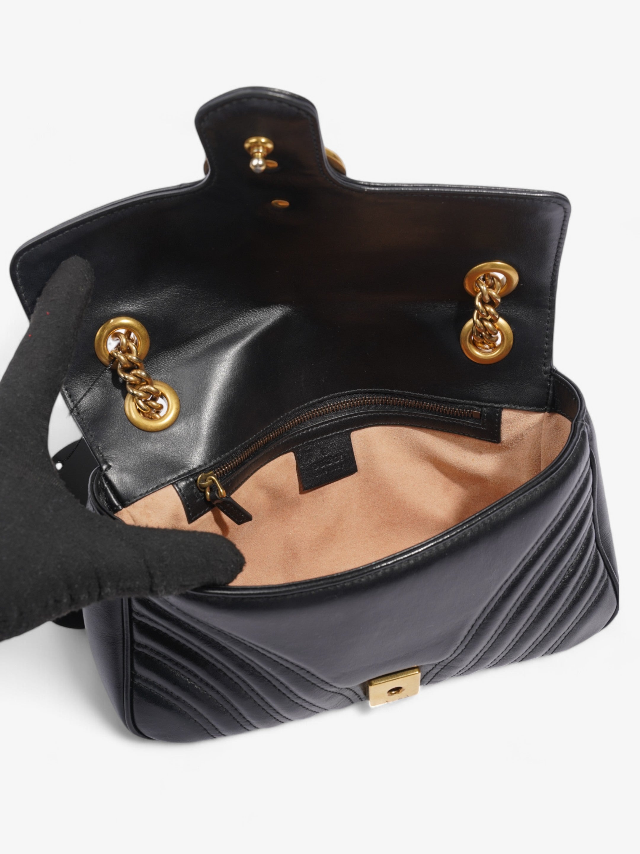 Gucci GG Marmont Black Matelasse Leather Small
