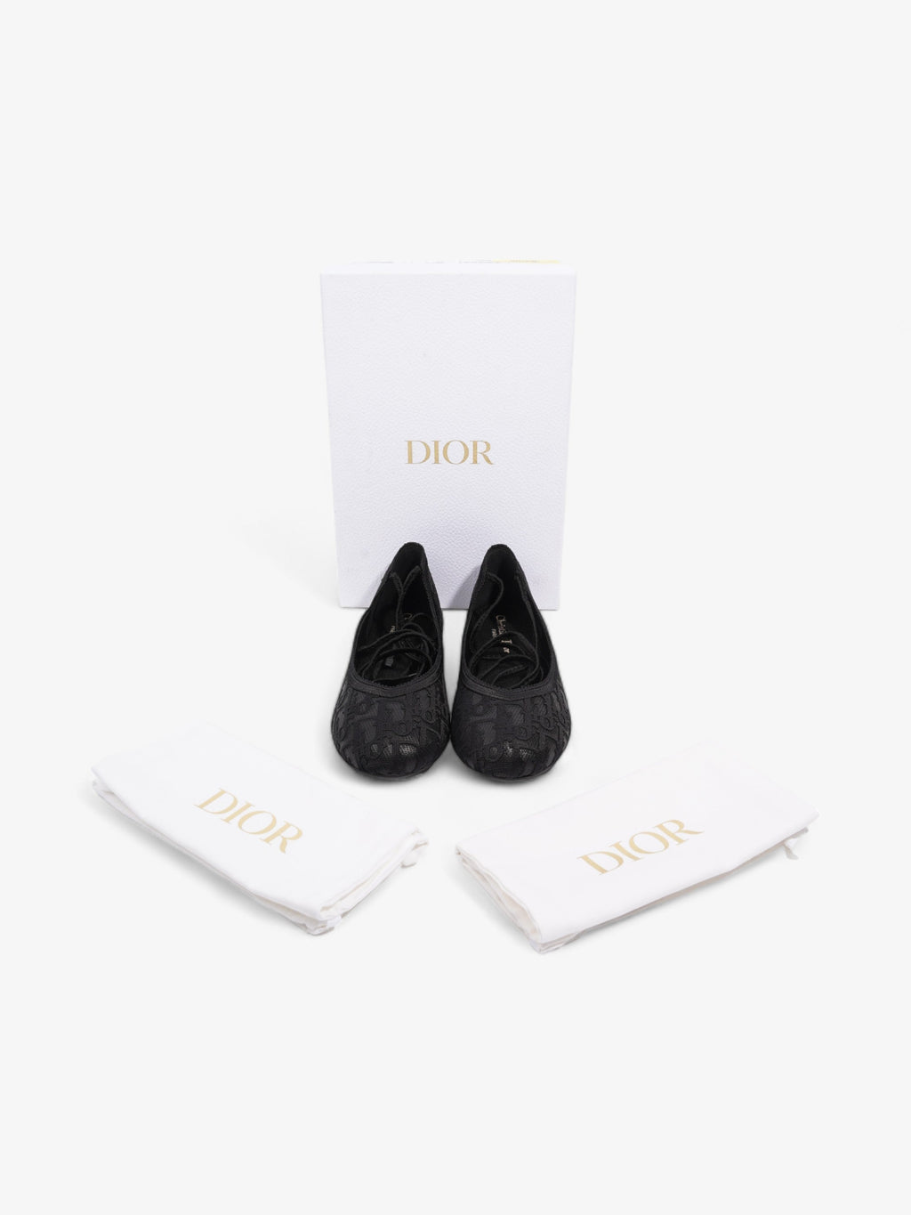 Christian Dior Poeme Ballet Flats Black Cotton EU 39 UK 6