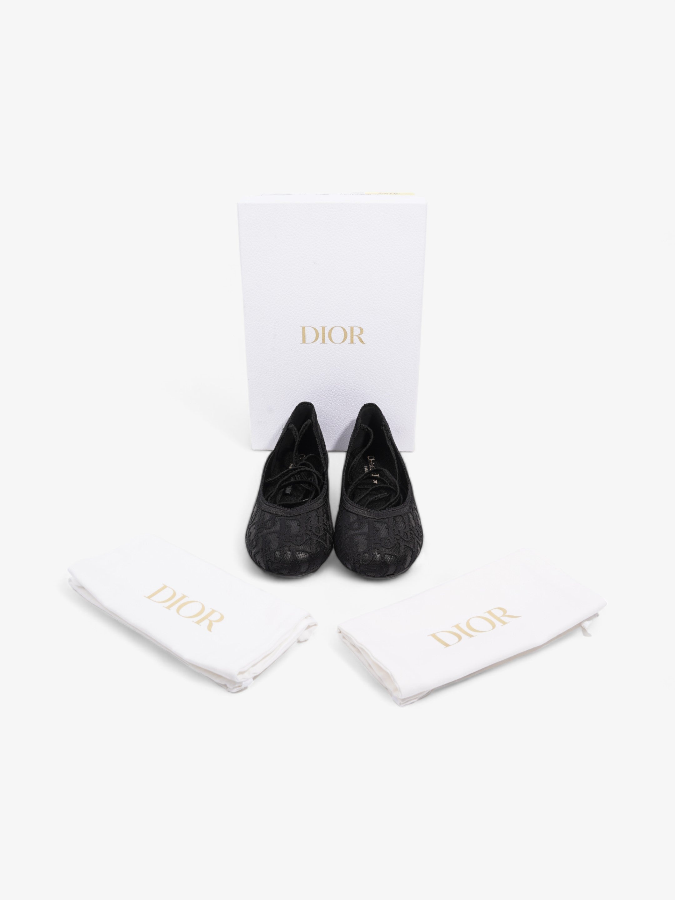 Christian Dior Poeme Ballet Flats Black Cotton EU 39 UK 6