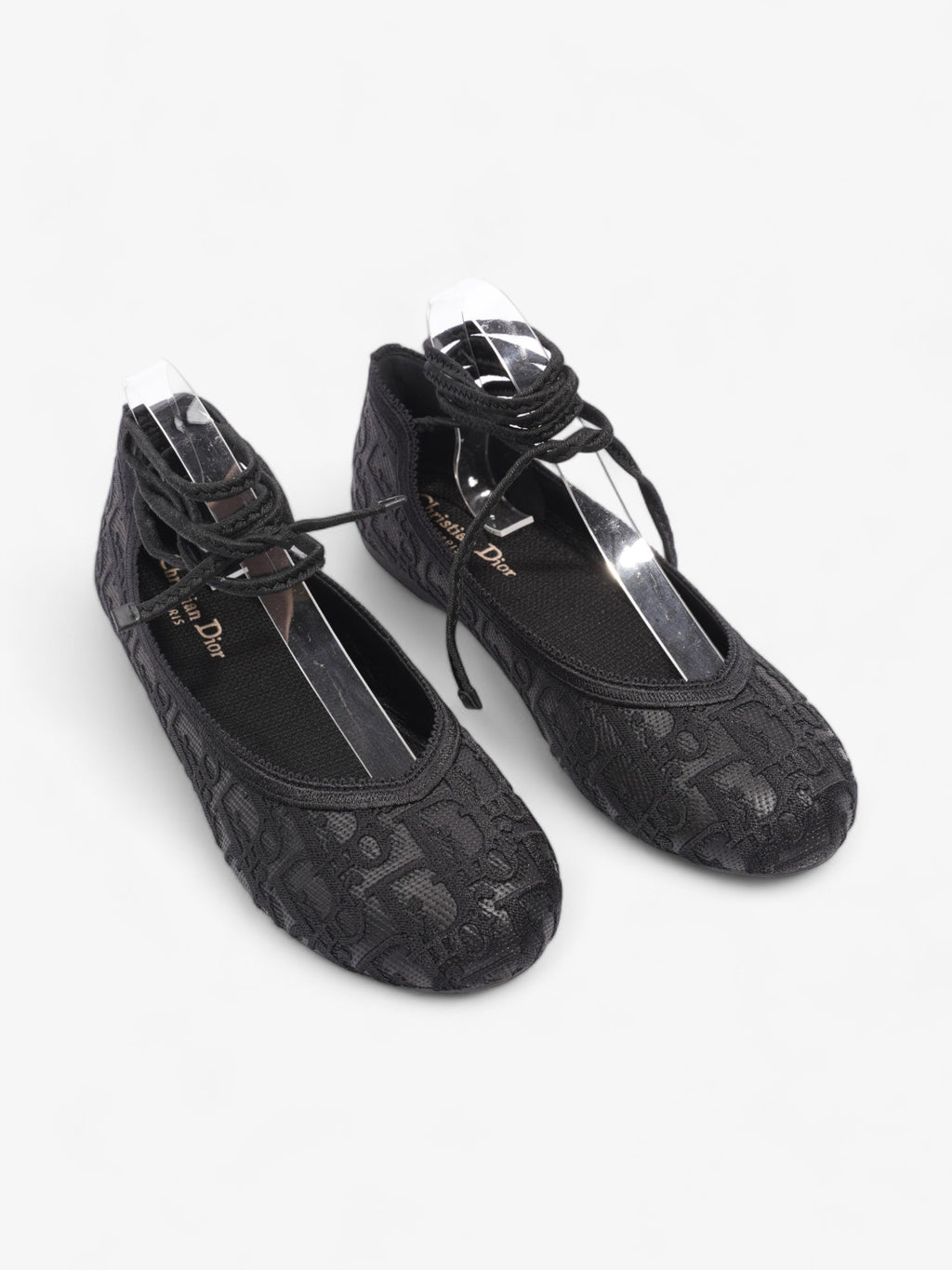 Christian Dior Poeme Ballet Flats Black Cotton EU 39 UK 6