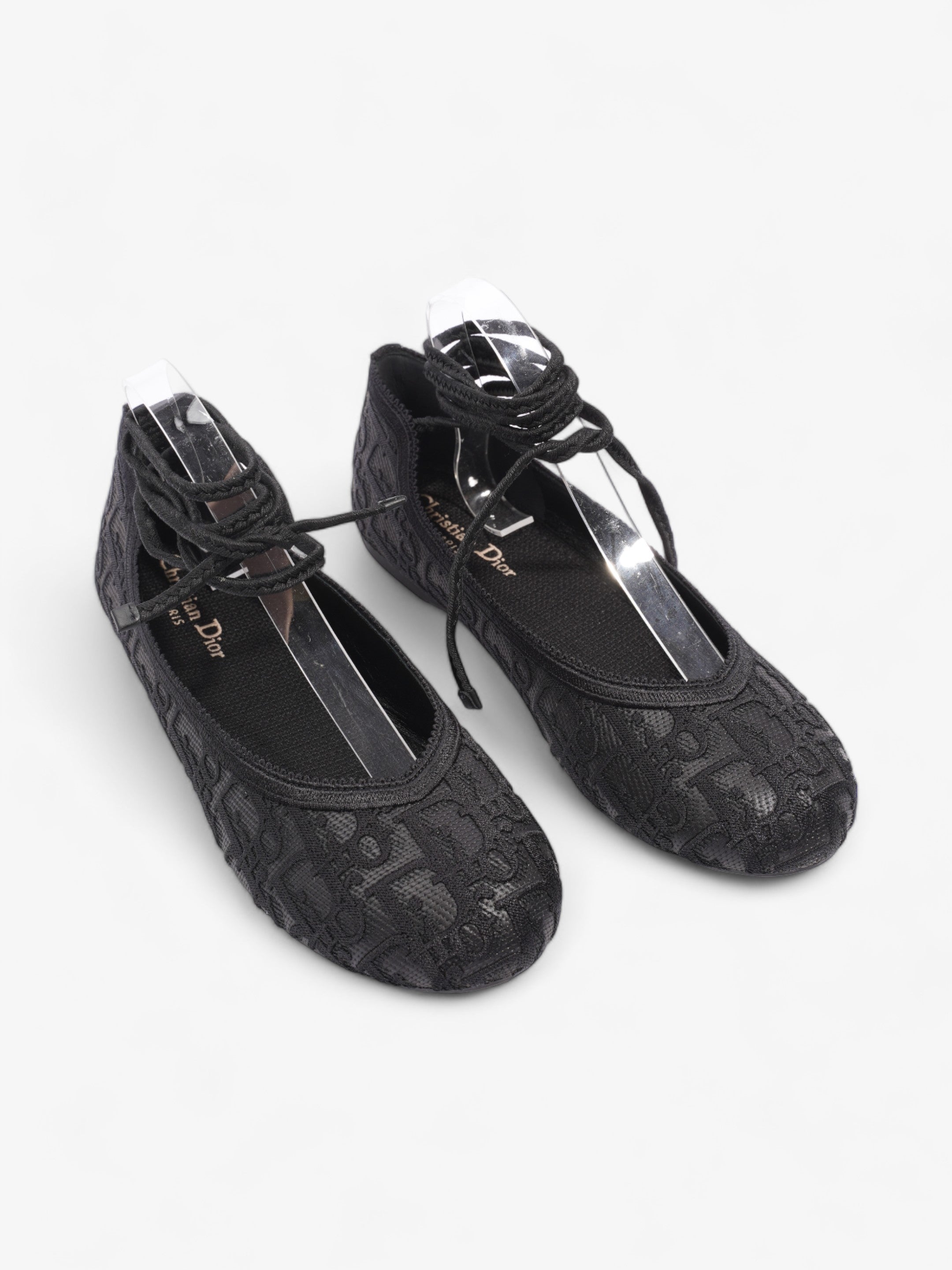 Christian Dior Poeme Ballet Flats Black Cotton EU 39 UK 6
