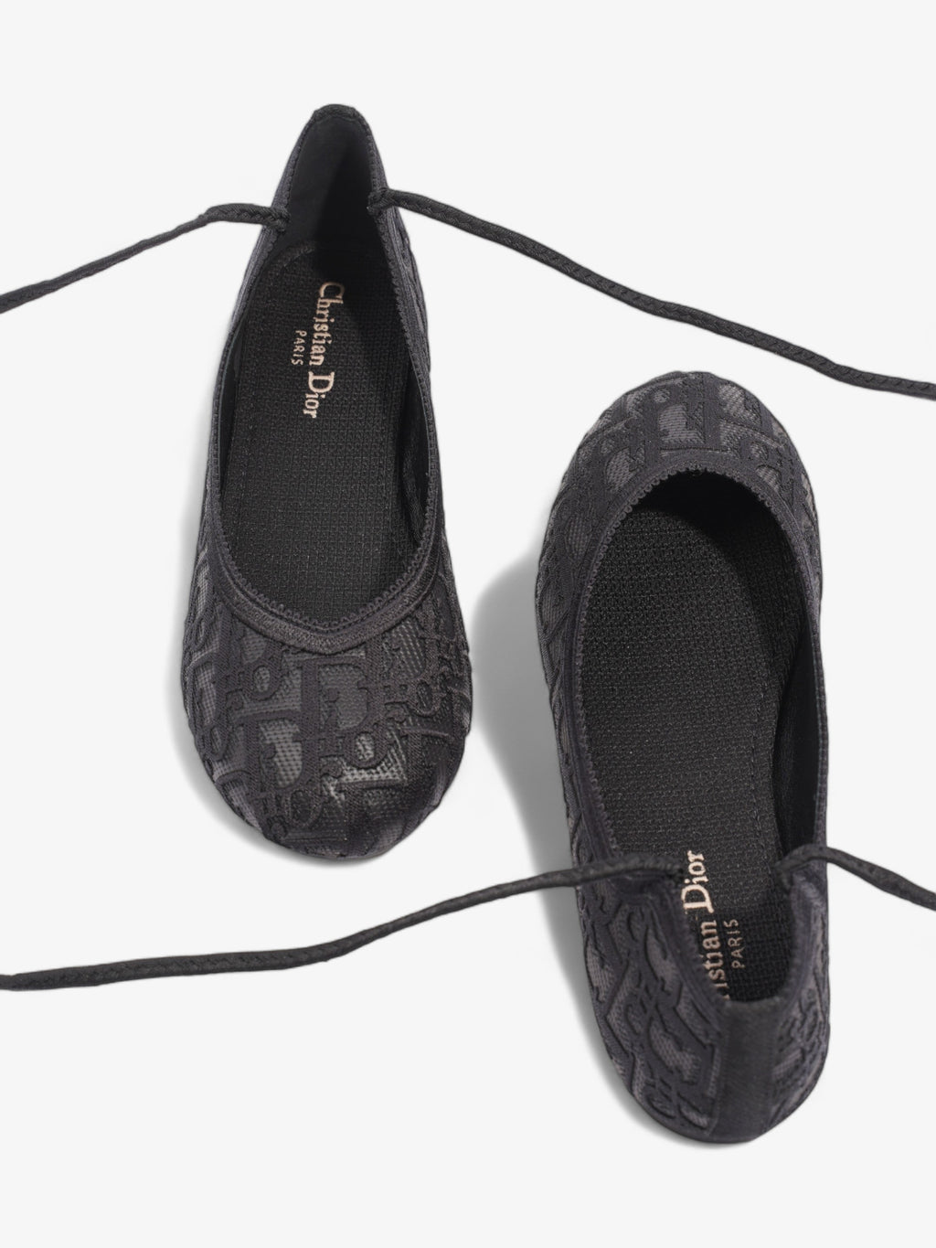 Christian Dior Poeme Ballet Flats Black Cotton EU 39 UK 6
