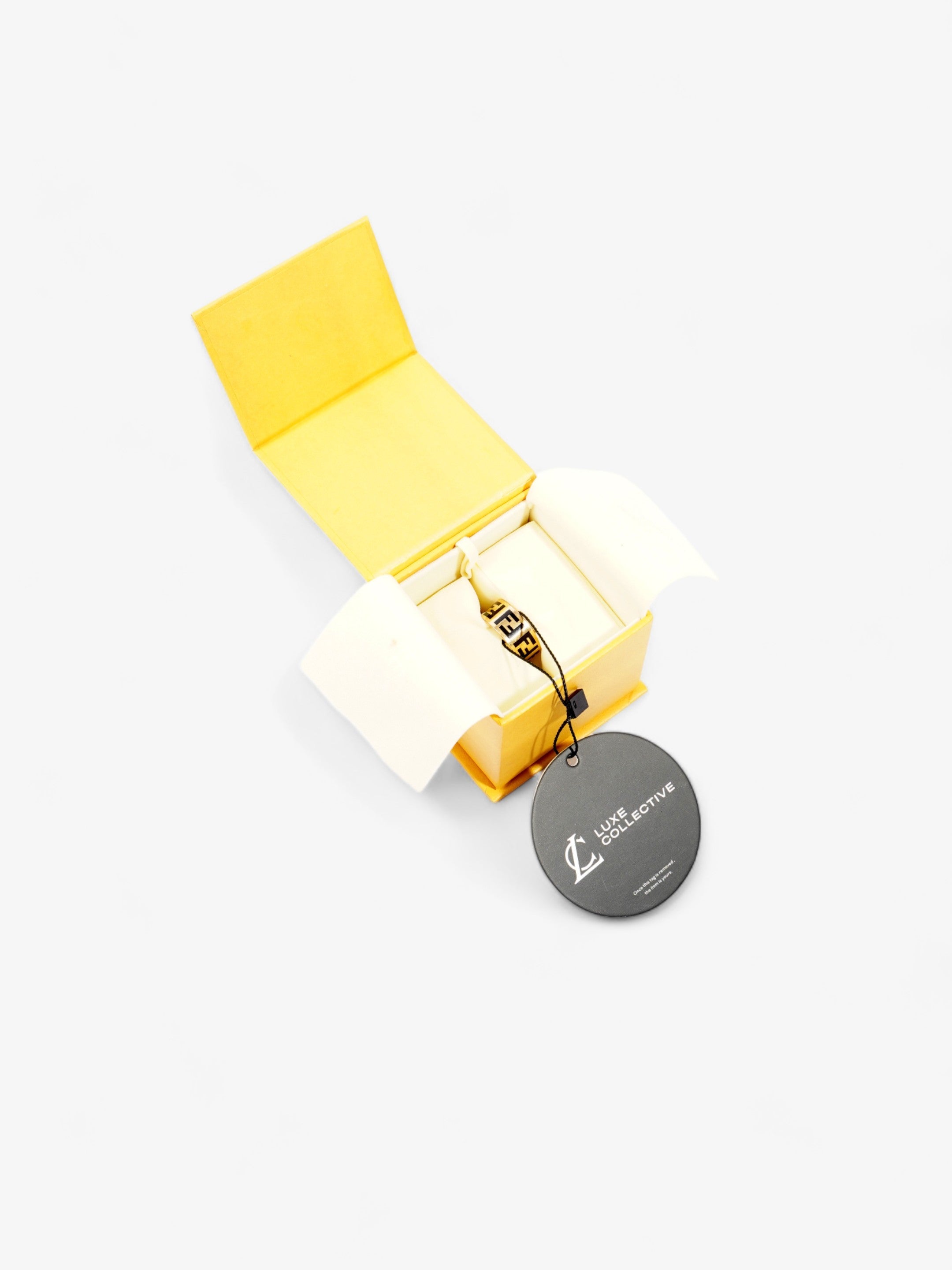 Fendi Forever Fendi Ring Gold / Black Brass L (58mm)