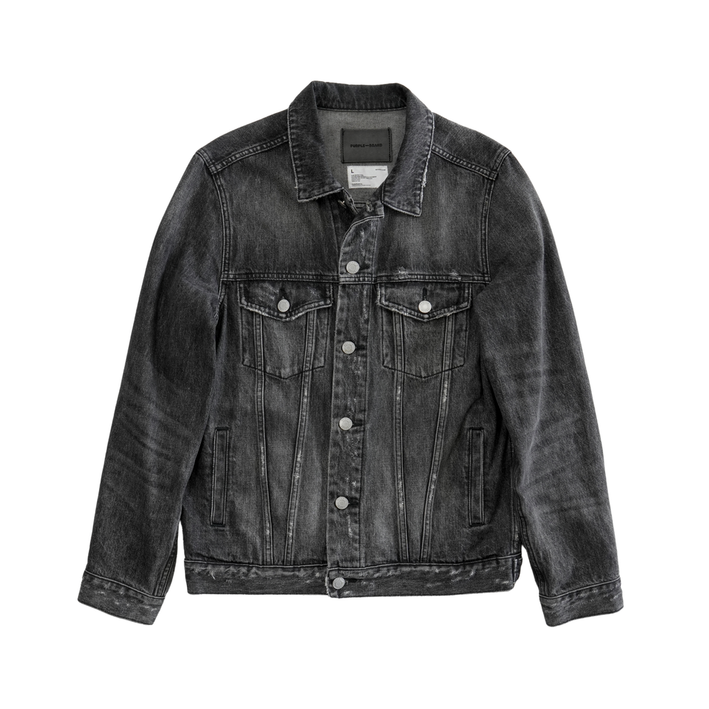 Purple Brand Distressed Denim Jacket - Men's L